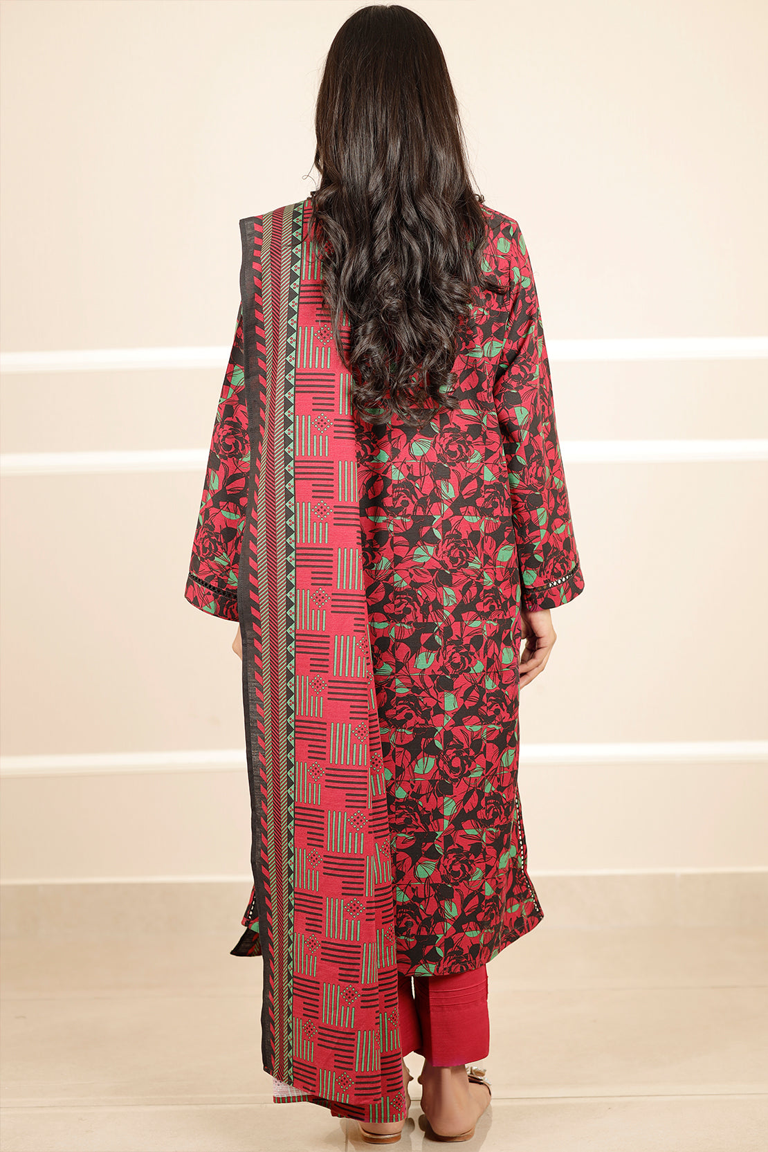 Printed Khaddar Stitched 2 Piece (Shirt/Trouser)76327