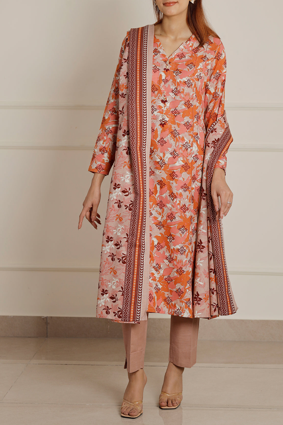 Printed Khaddar Stitched Shirt74745