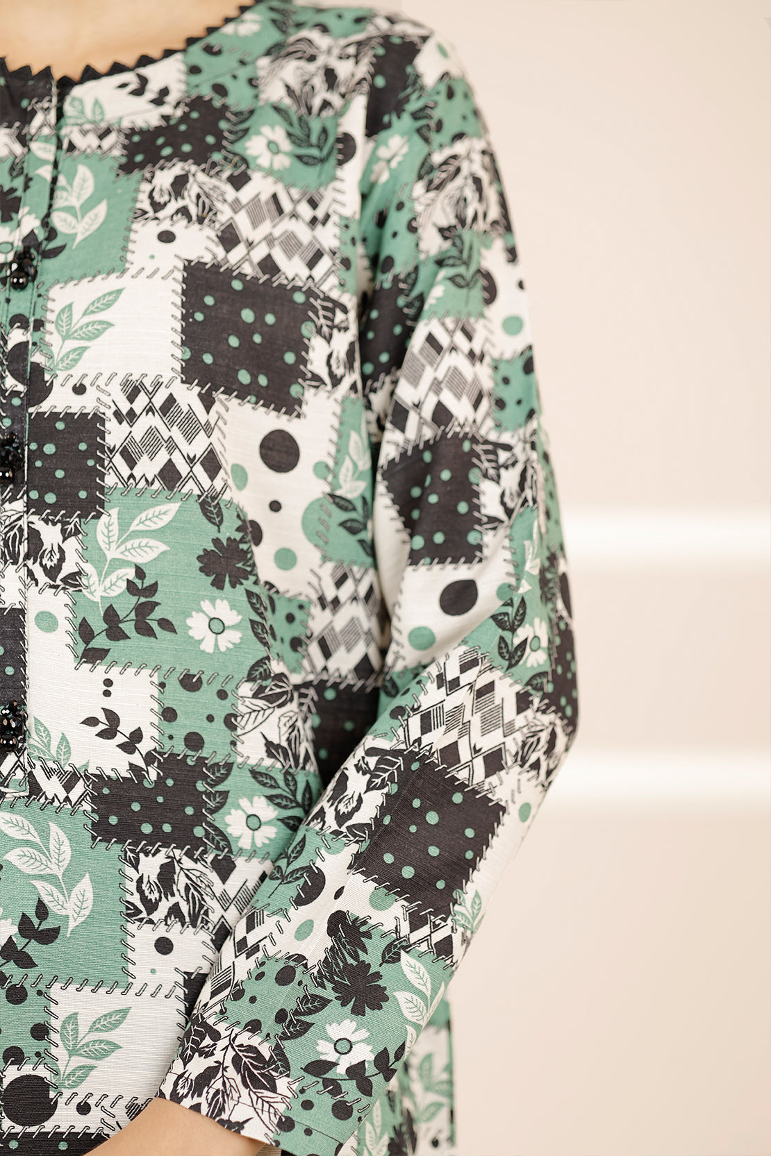 Printed Khaddar Stitched Shirt73610