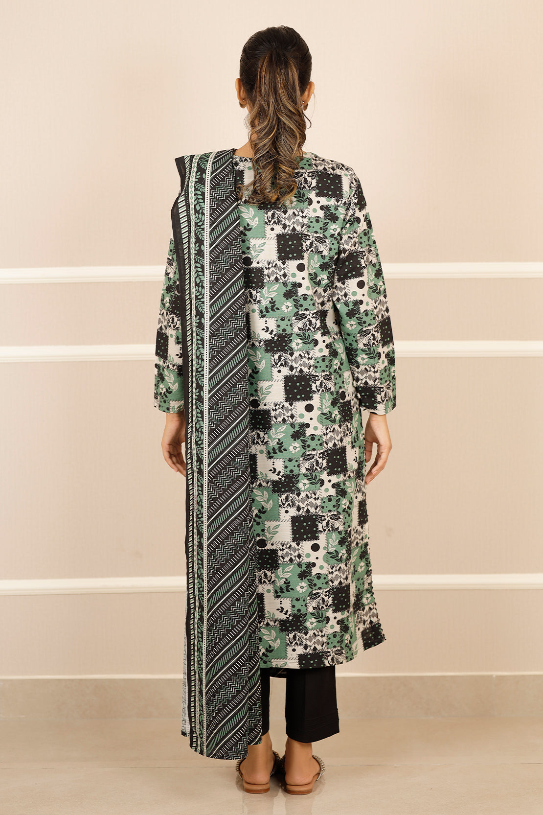 Printed Khaddar Stitched Shirt73610