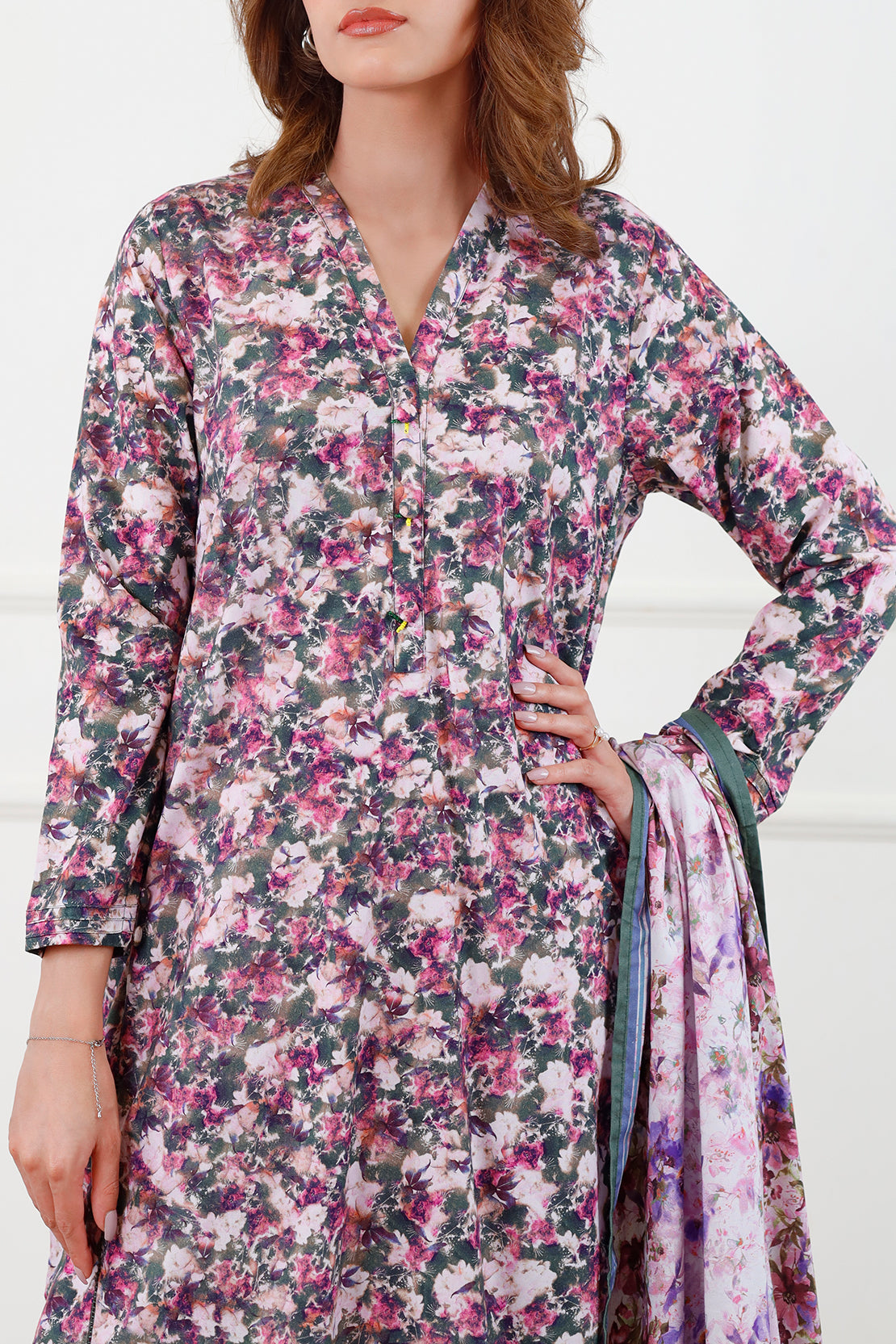 Printed Soft Cotton Stitched 3 Piece76836