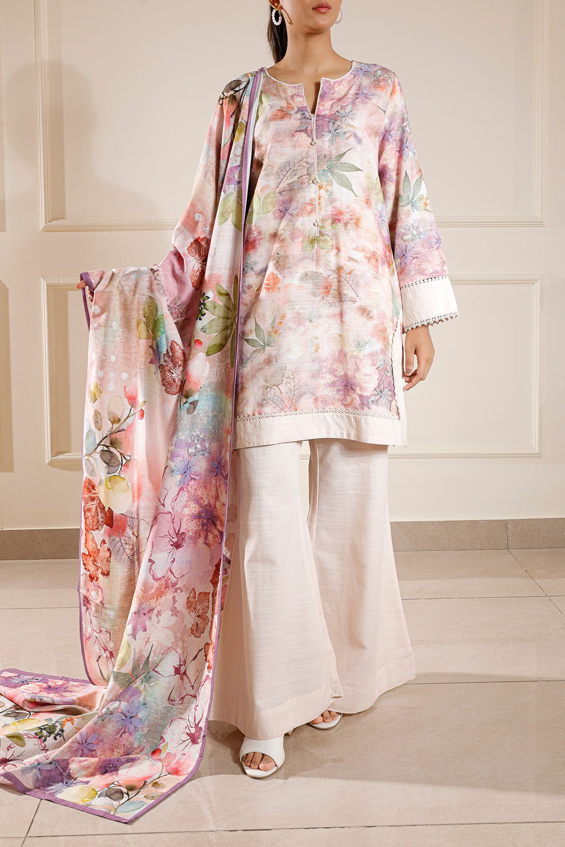 Printed Khaddar Stitched Shirt78377