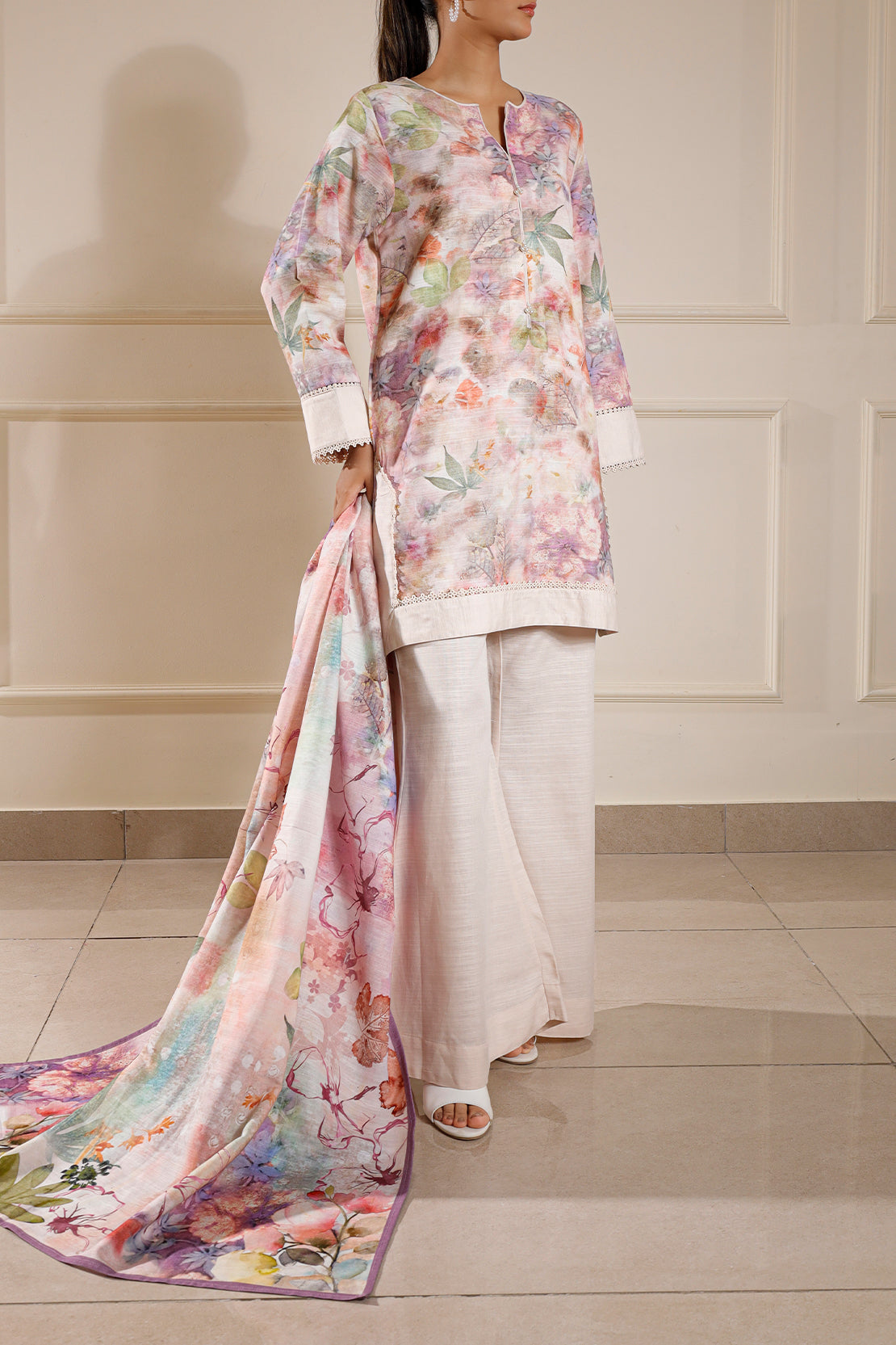 Printed Khaddar Stitched 2 Piece Shirt/Dupatta78433