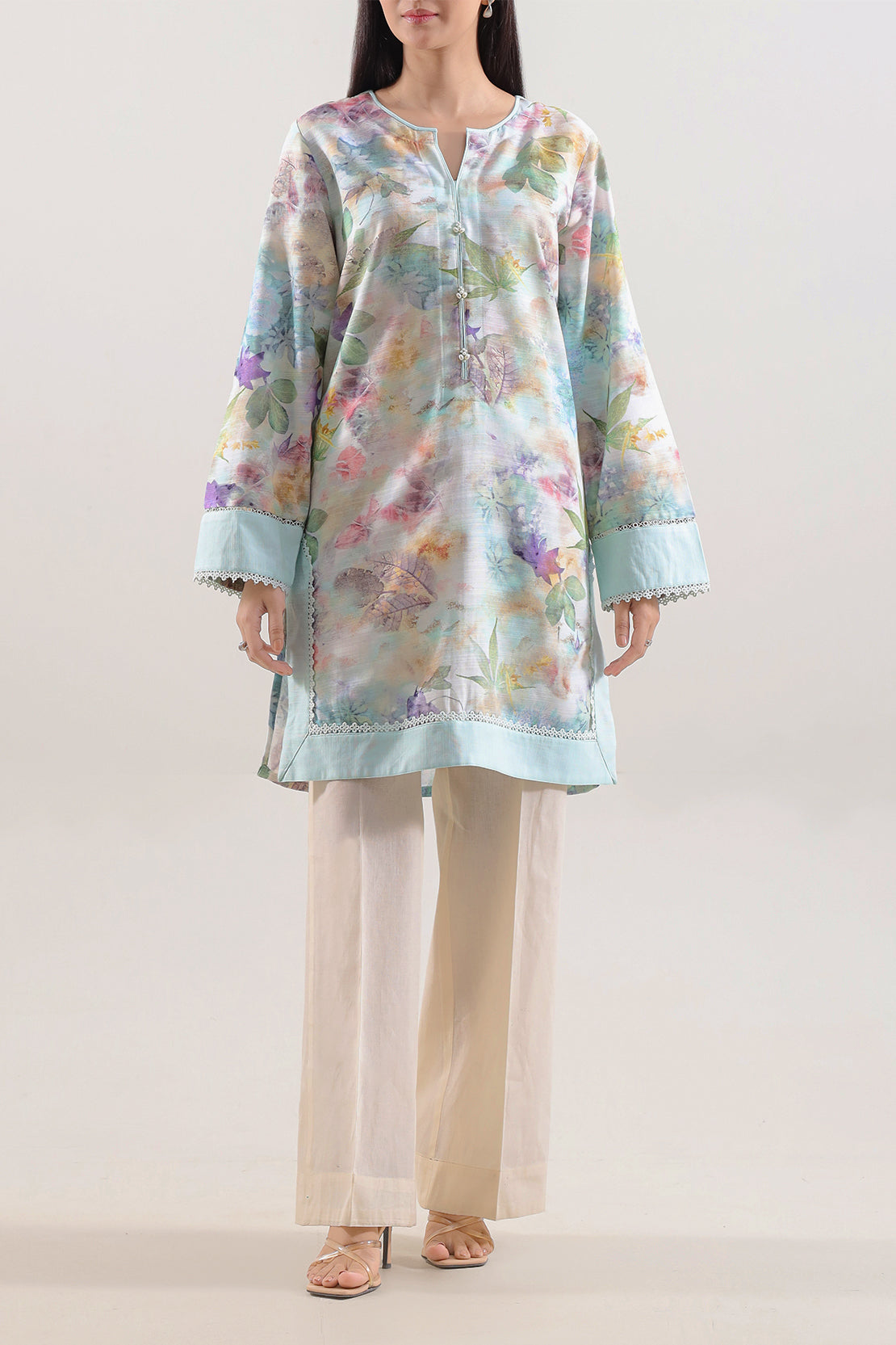 Printed Khaddar Stitched Shirt78384