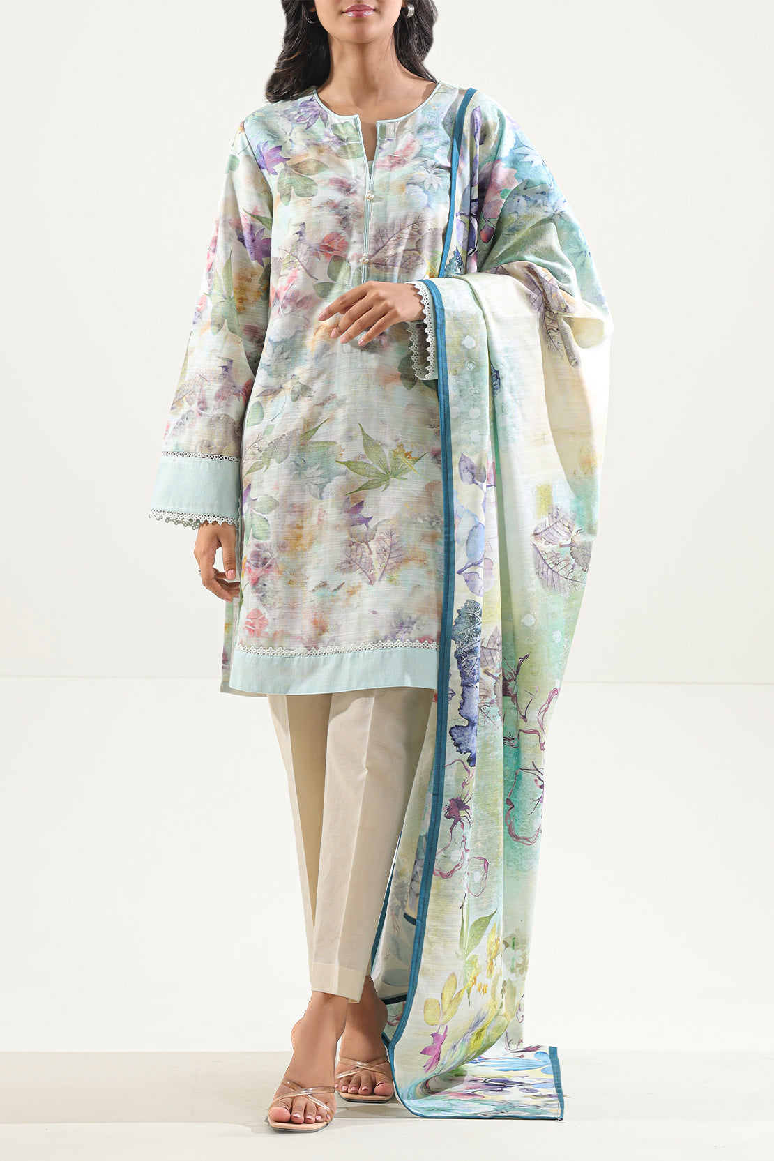 Printed Khaddar Stitched 2 Piece Shirt/Dupatta78440