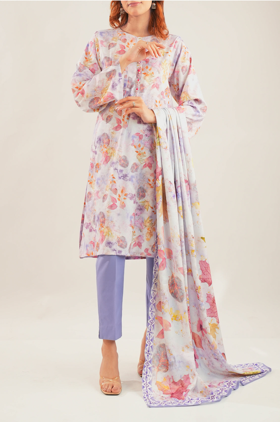 Printed Slub Cotton Stitched Shirt75054