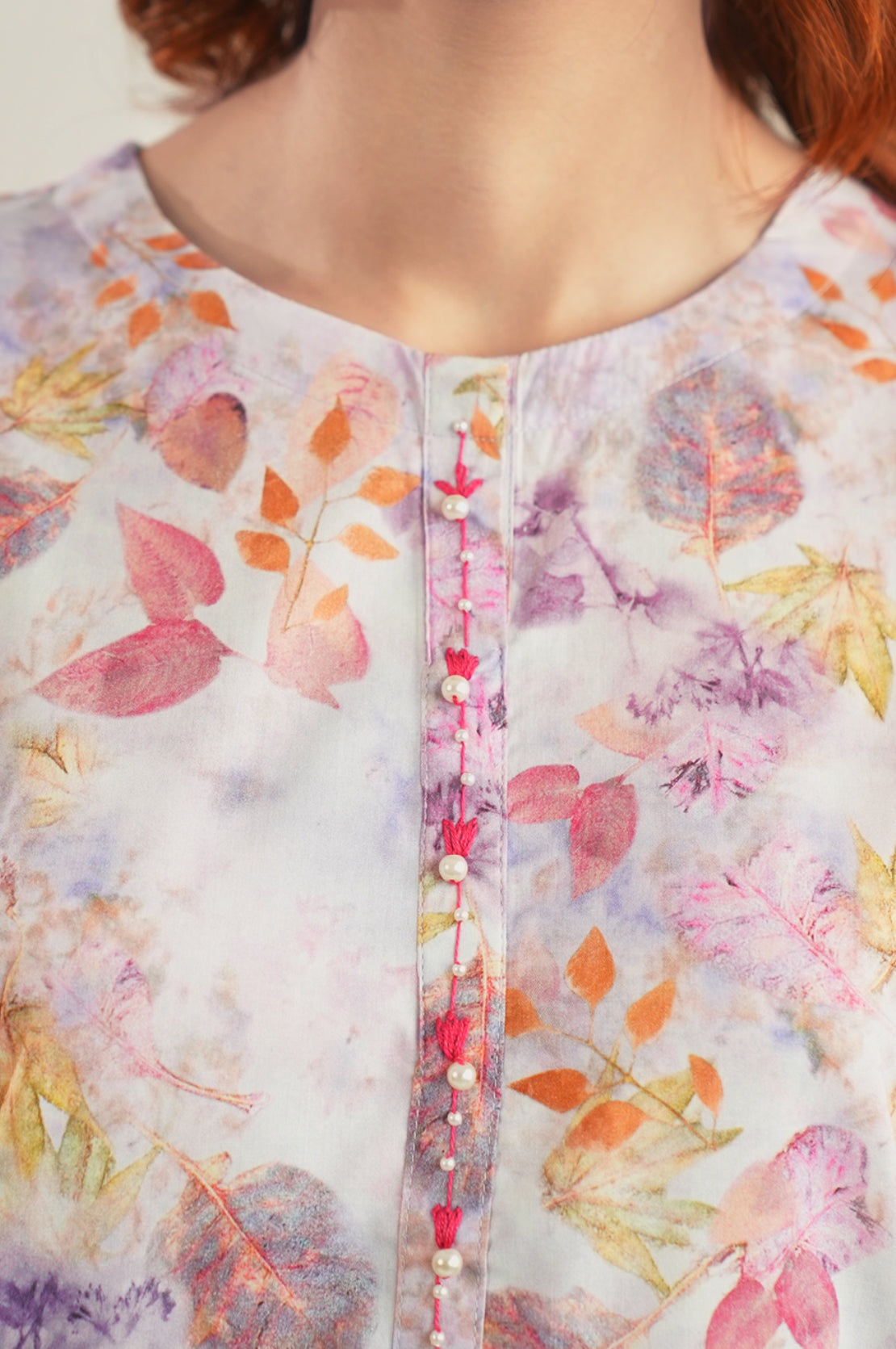 Printed Slub Cotton Stitched Shirt75054