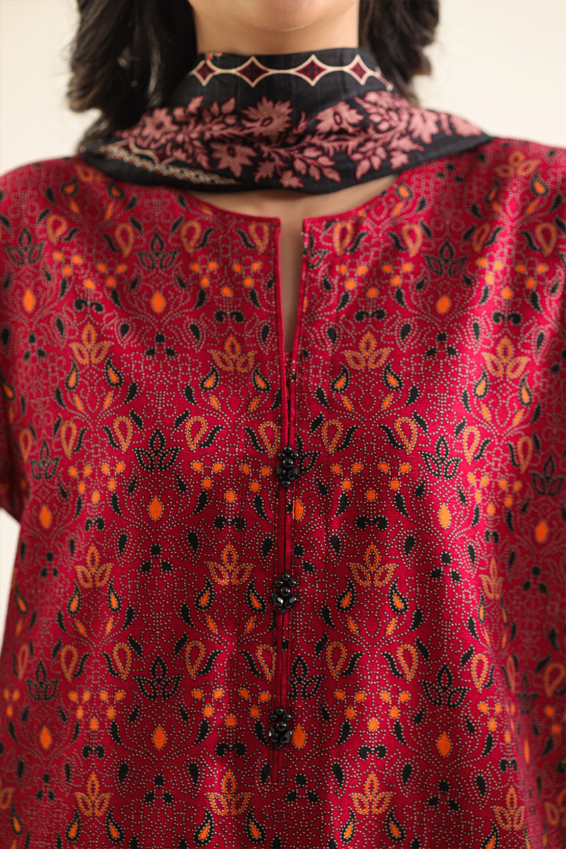 Printed Khaddar Stitched 3 Piece78465