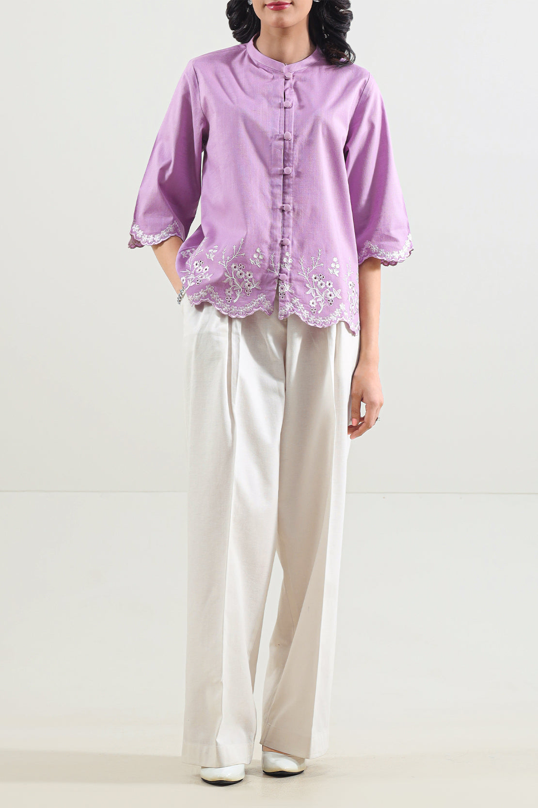 Cross Hatch Solid Emb Stitched Shirt100507