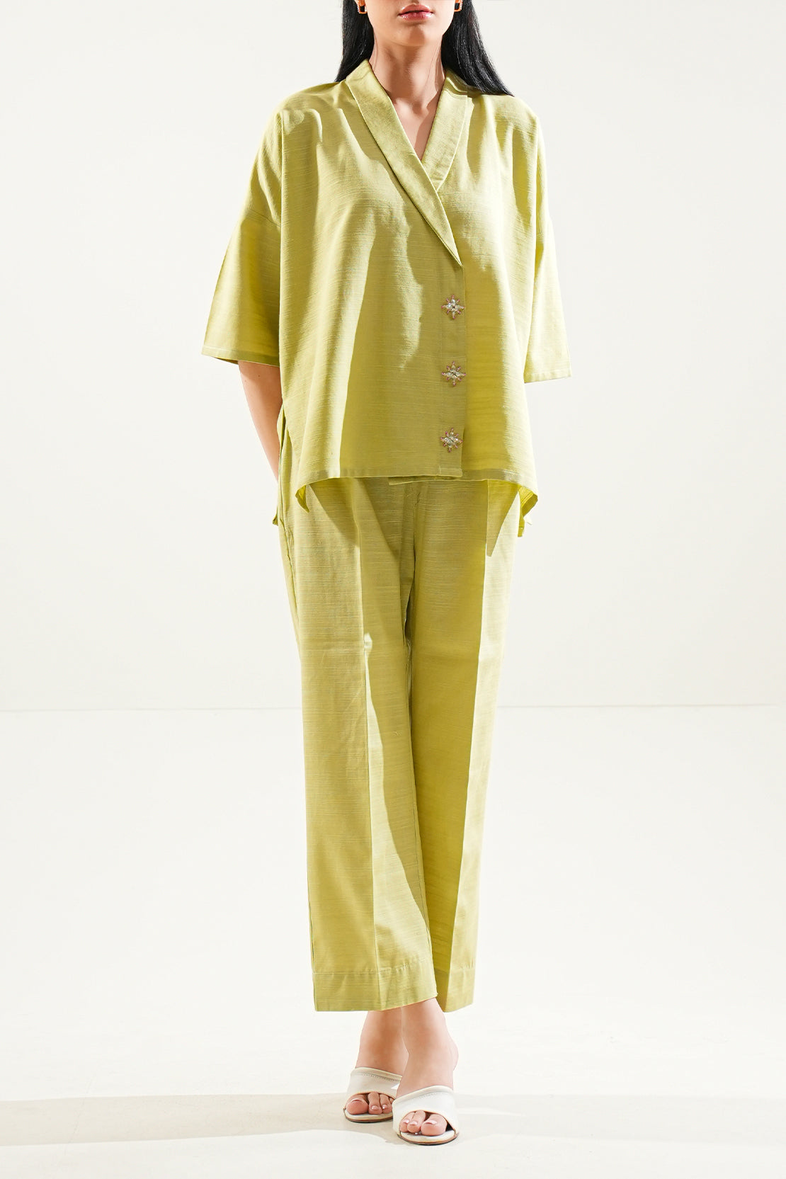 Solid Soft Raw Silk Stitched 2 Piece (Shirt/Trouser)83133