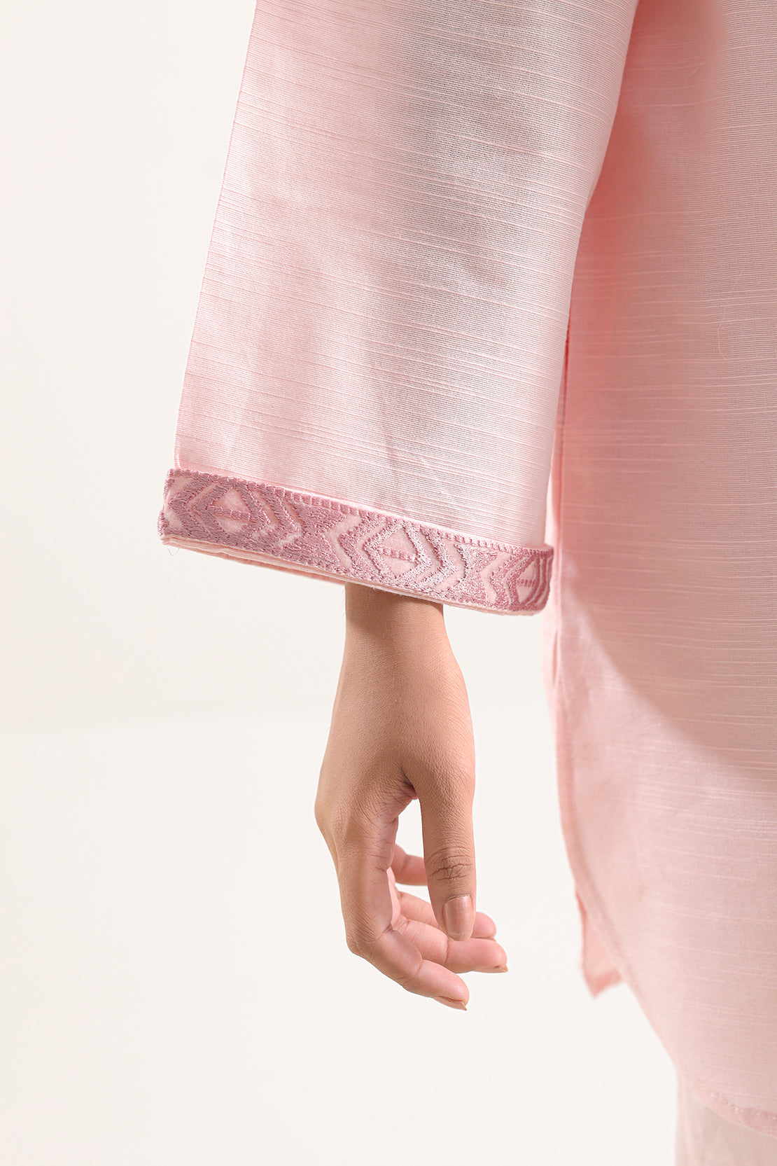 Solid Embroidered Linen Stitched 2 Piece (Shirt/Trouser)85095