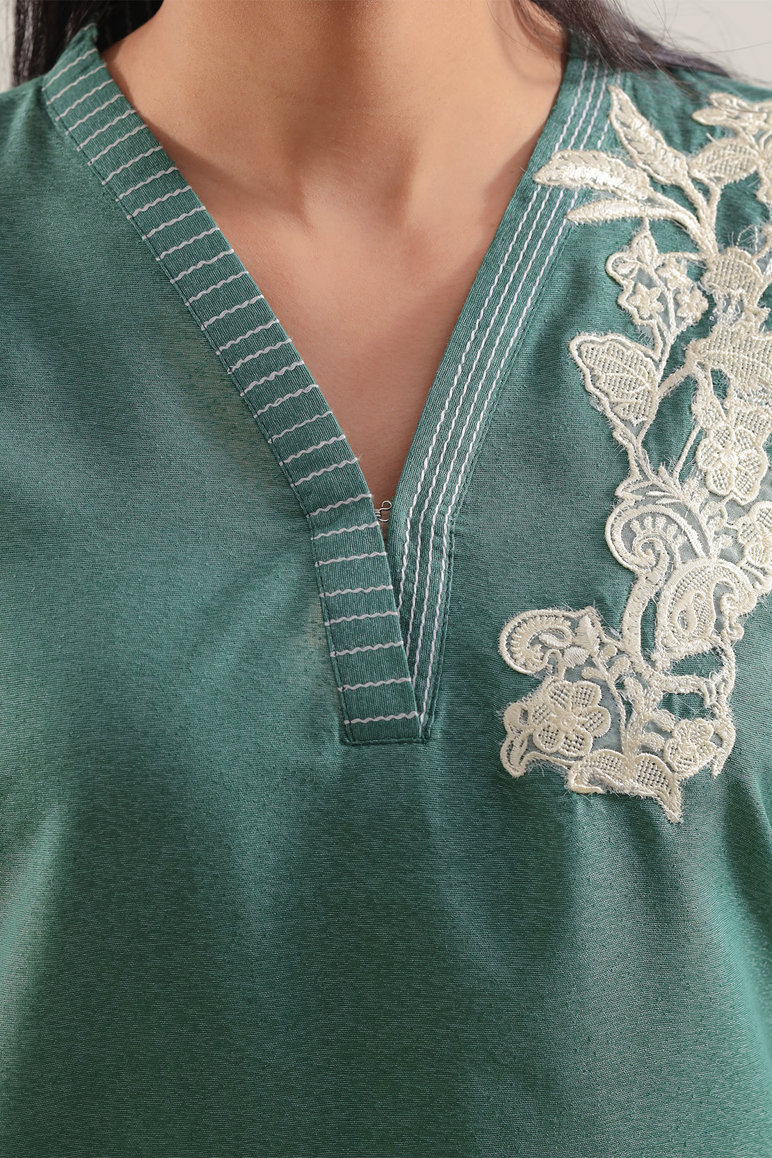 Solid Embroidered Karandi Stitched Shirt106723