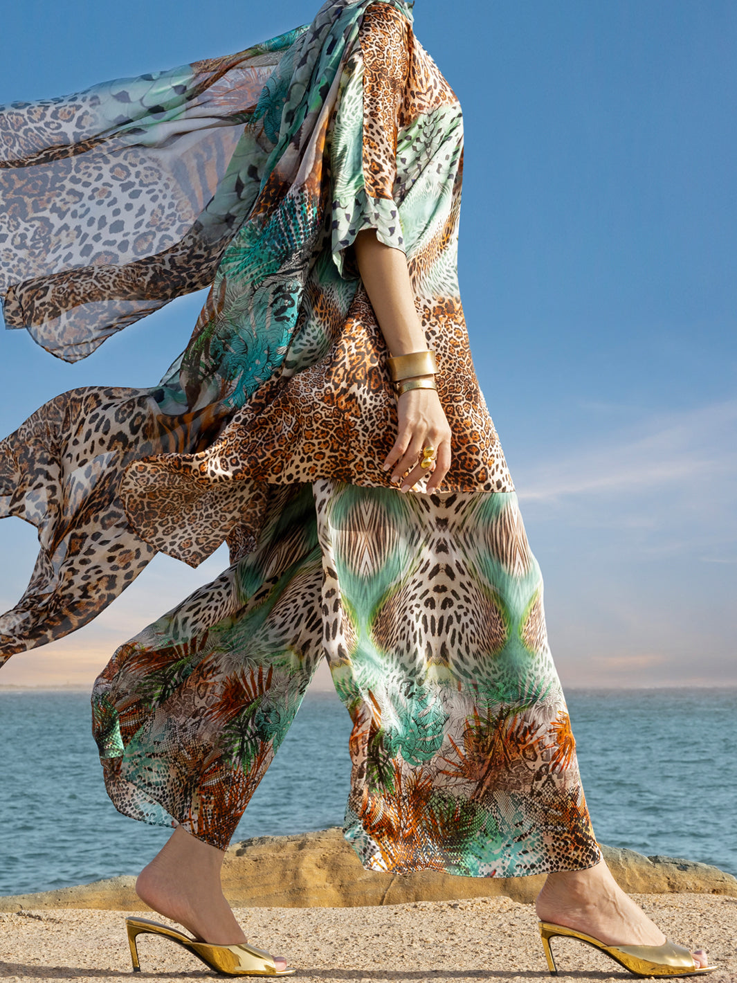 Multicolor Chamois Silk Formal Stitched 3PC - AL-3PS-SS-LS-606