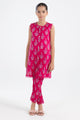 Stitched Kids Dark Pink Printed Top