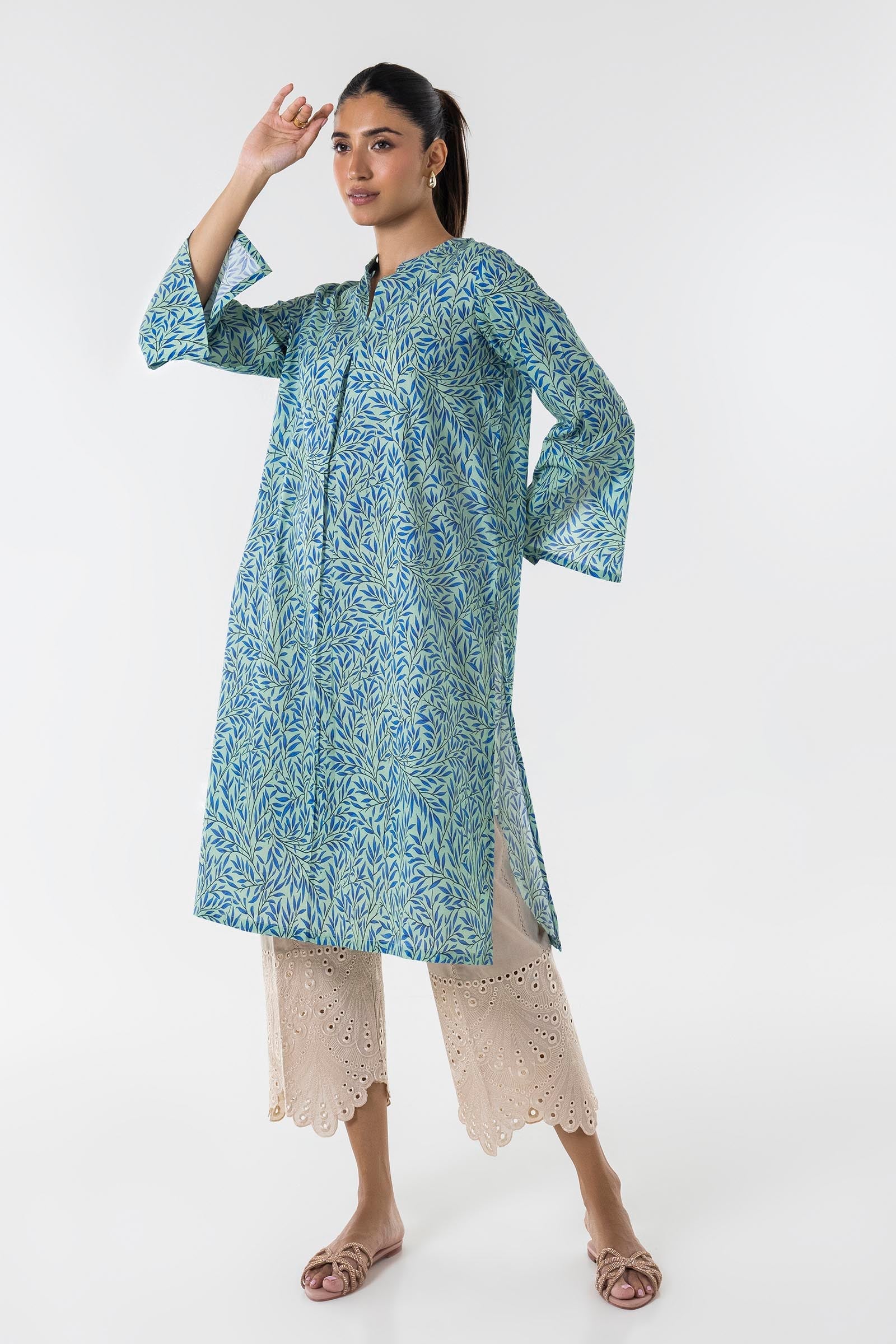 Stitched Basic Lawn Shirt