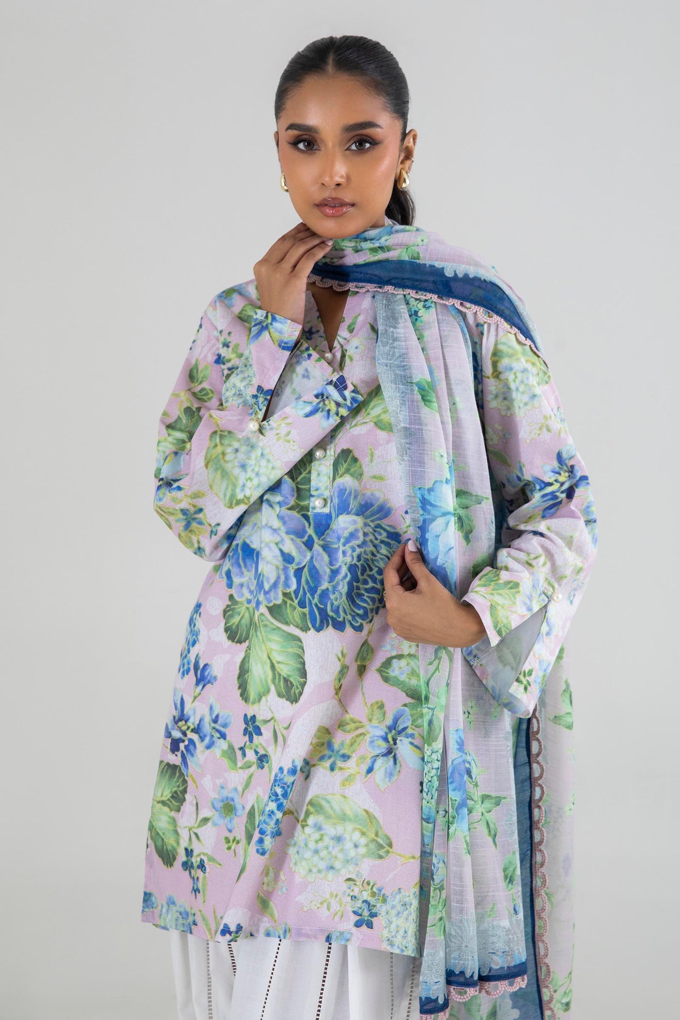Stitched Basic Lawn Shirt