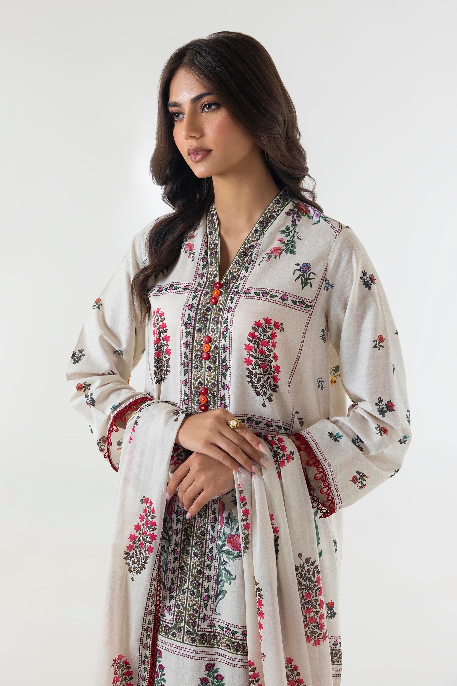 Printed Khaddar Flared Pants