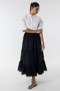 Stitched Black Skirt