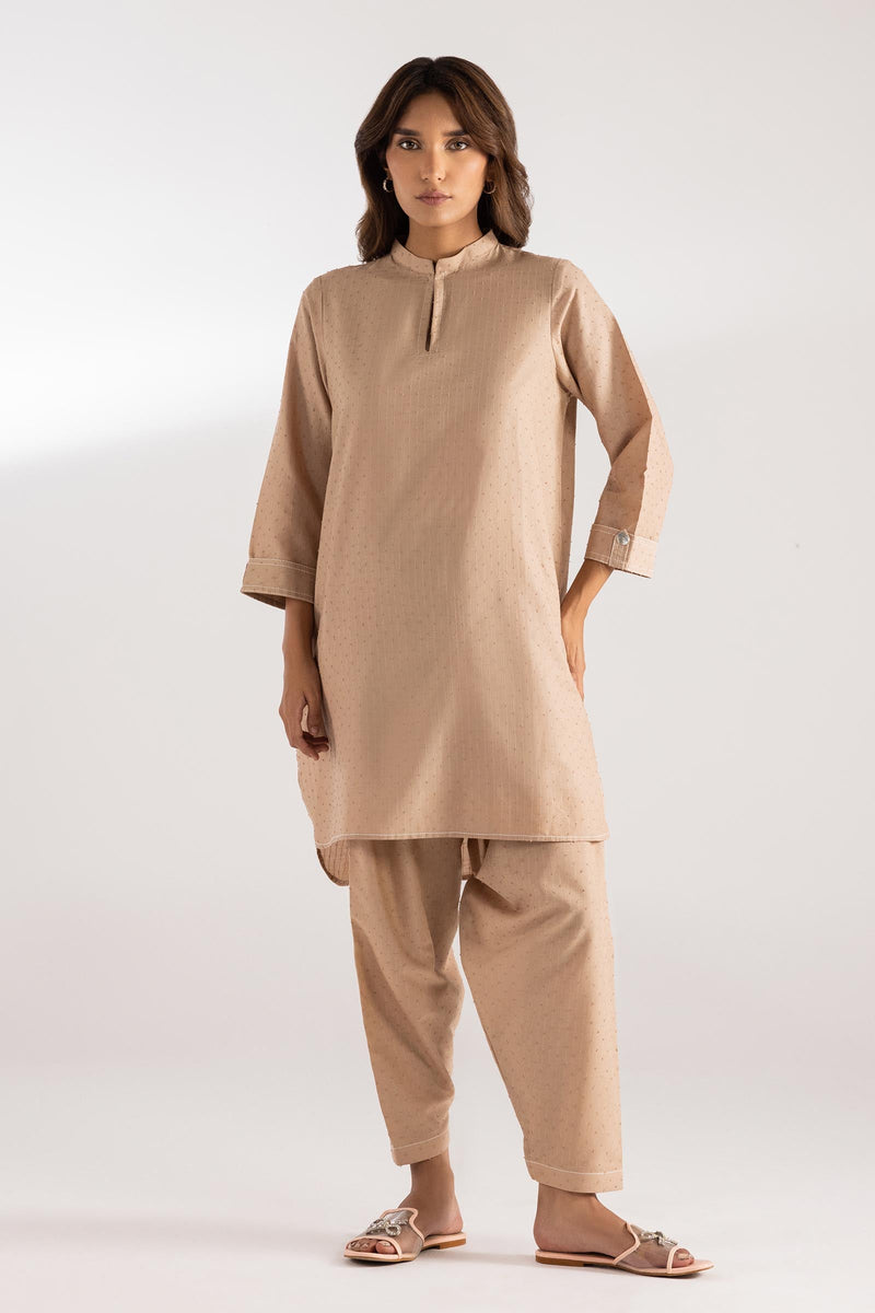 Stitched Peach Embroidered Shirt