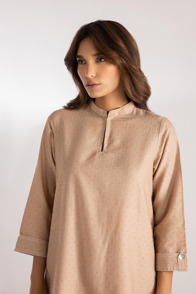 Stitched Peach Embroidered Shirt