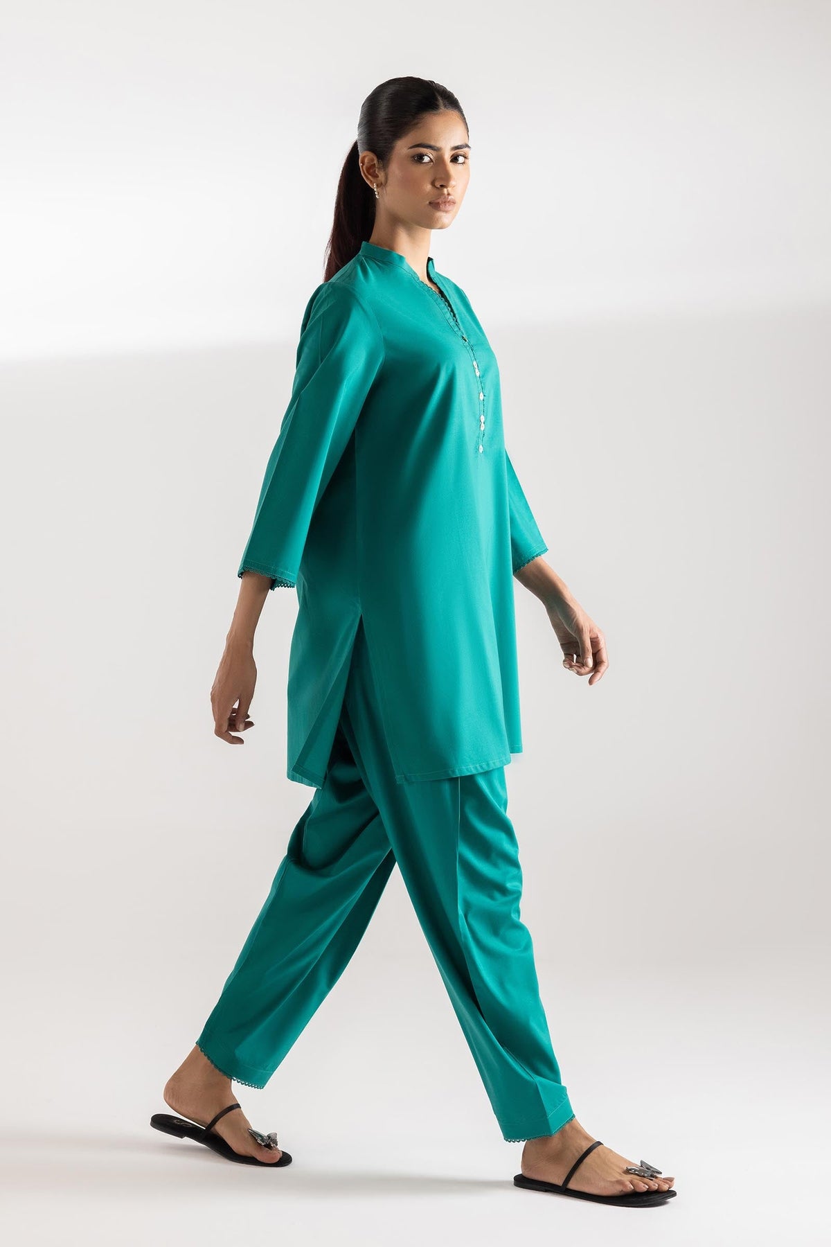 Stitched Dyed Lawn Set