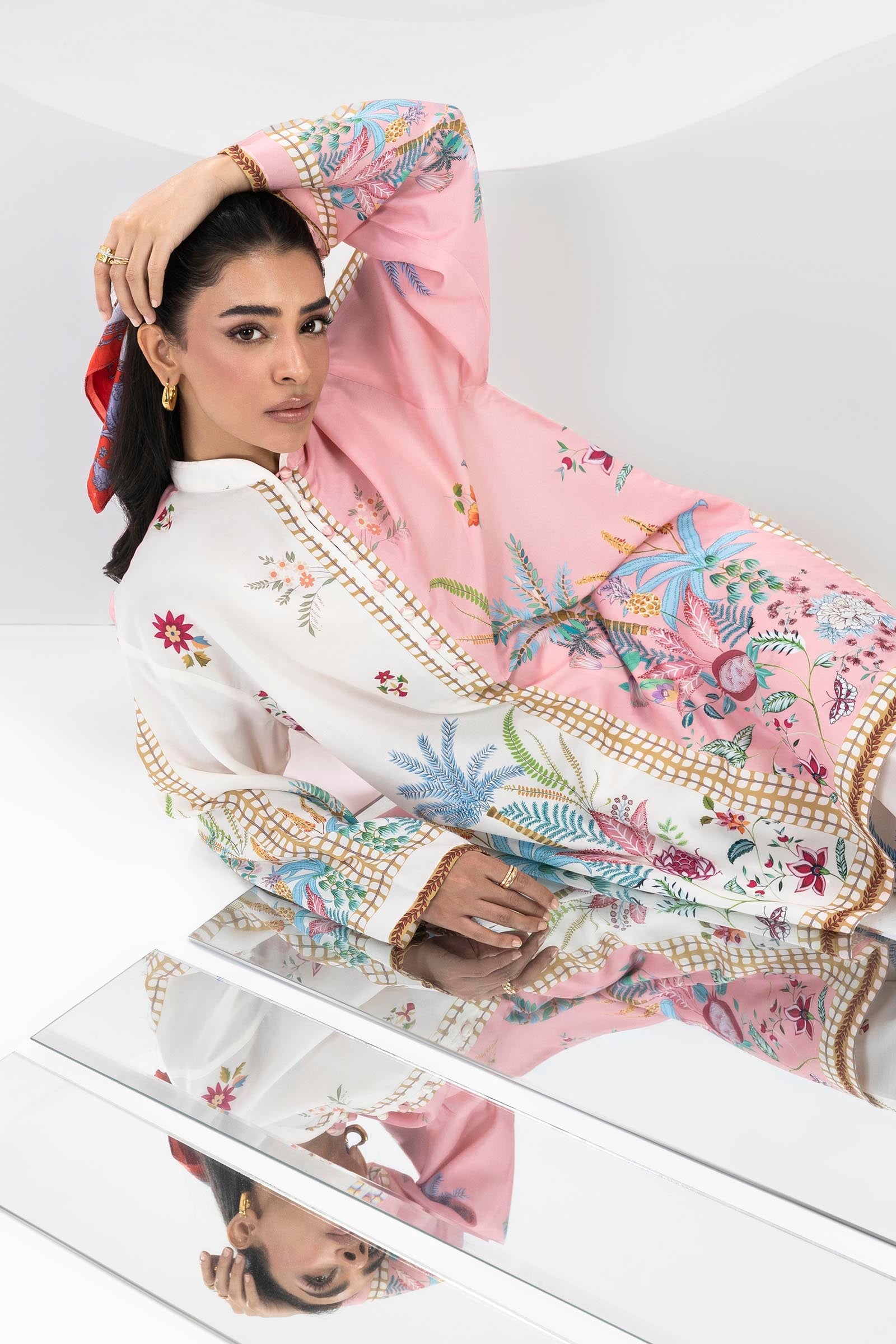 Stitched Printed Cambric Shirt + Culotte
