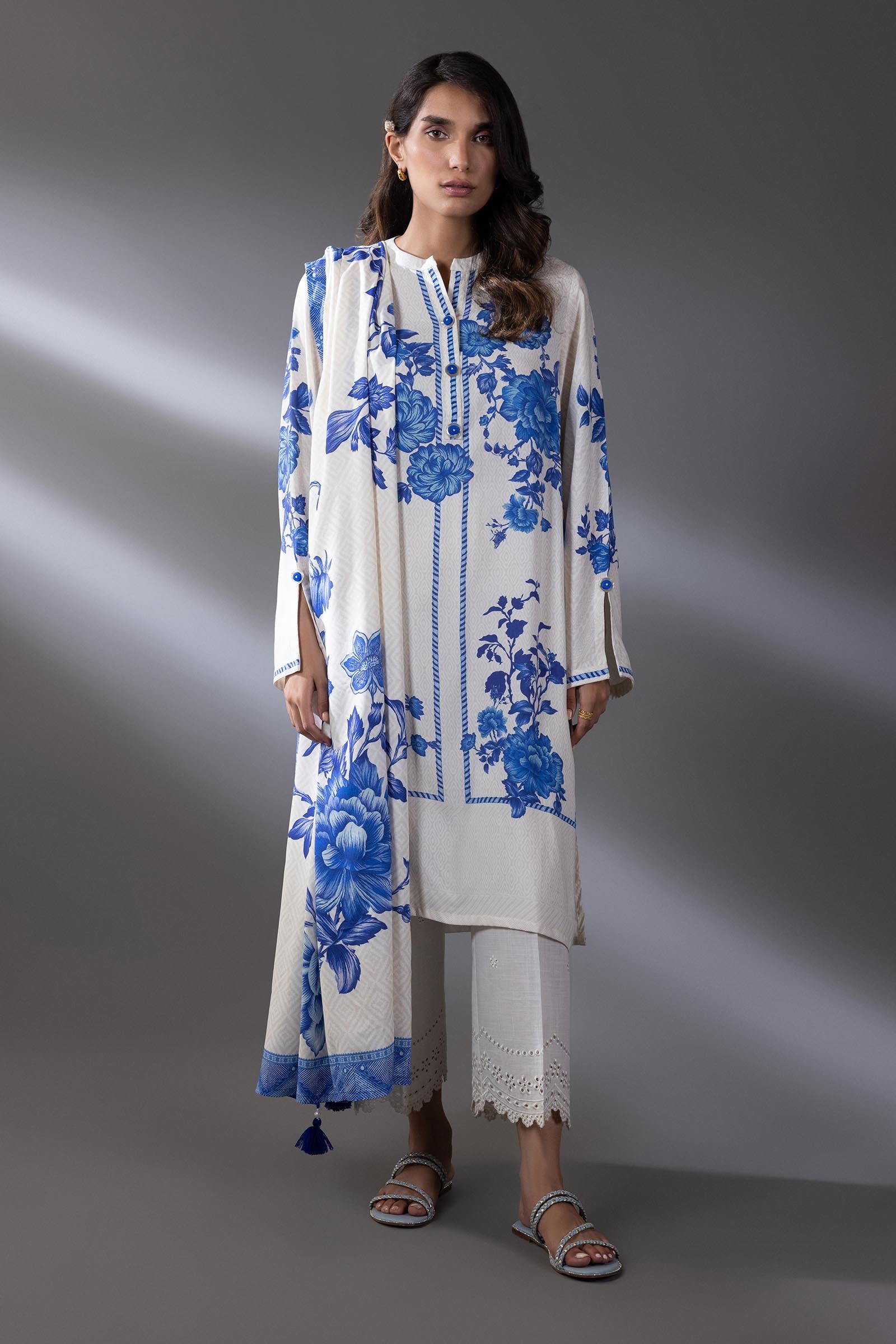 Stitched Printed Linen Shirt