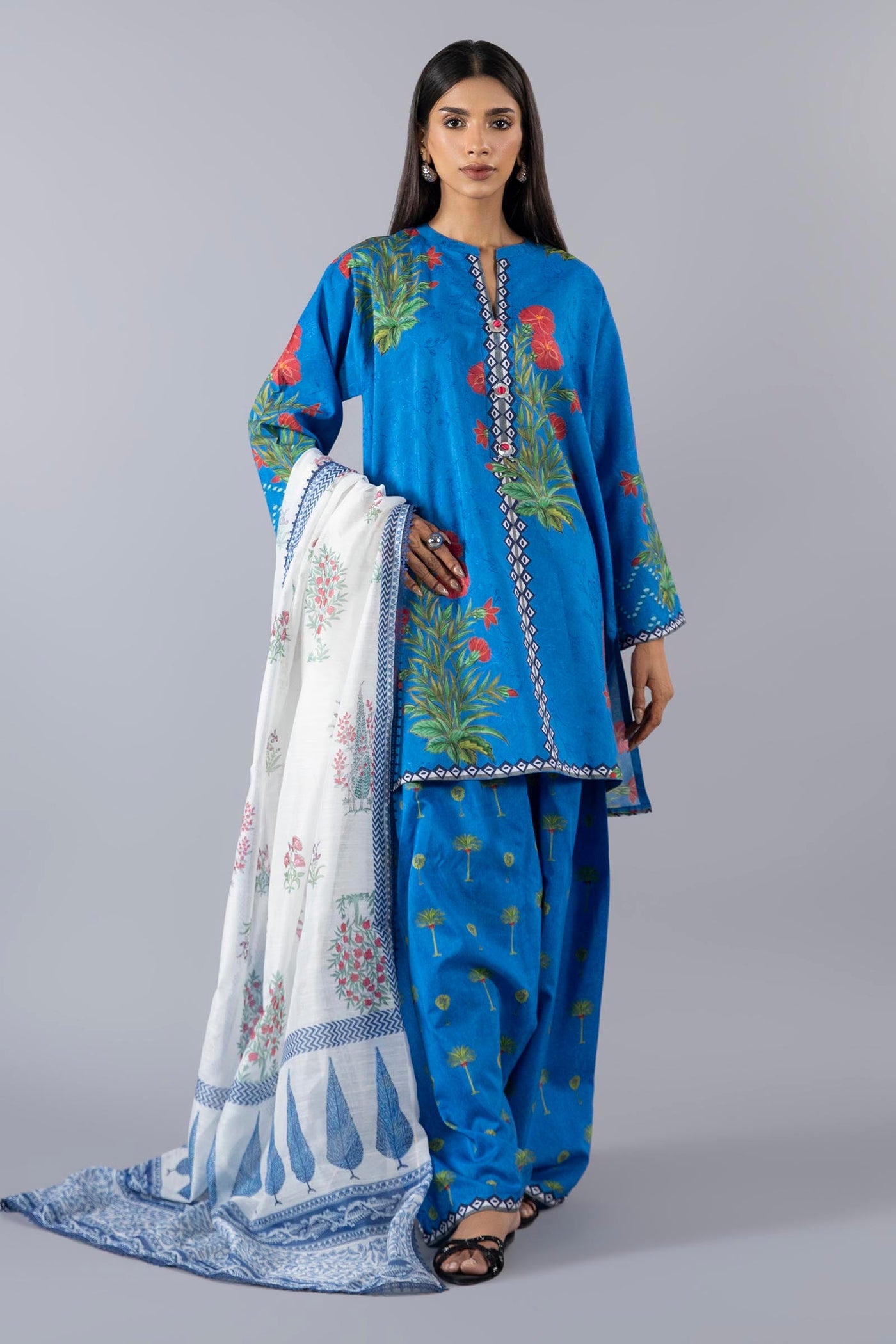 Stitched Printed Viscose Shirt + Shalwar
