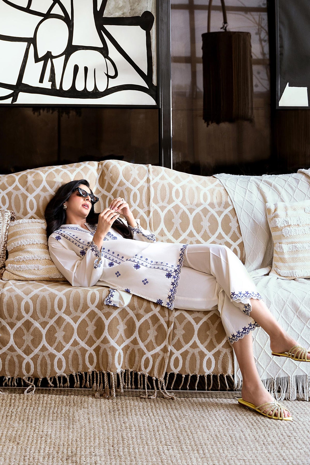 Stitched Embroidered Lawn Culotte