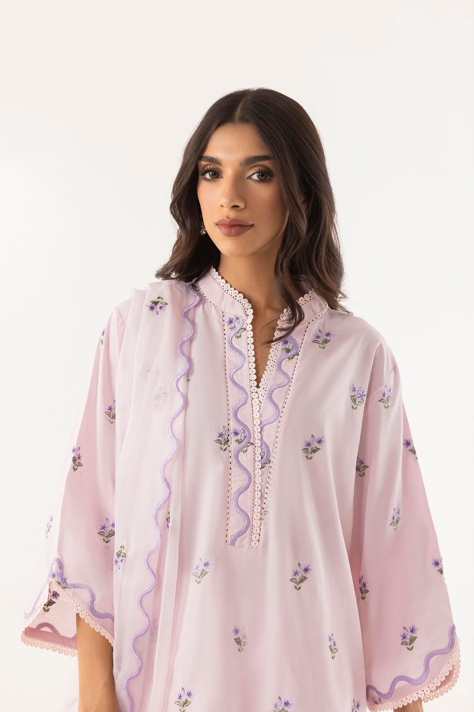 Stitched Embroidered Lawn Shirt + Shalwar + Dupatta