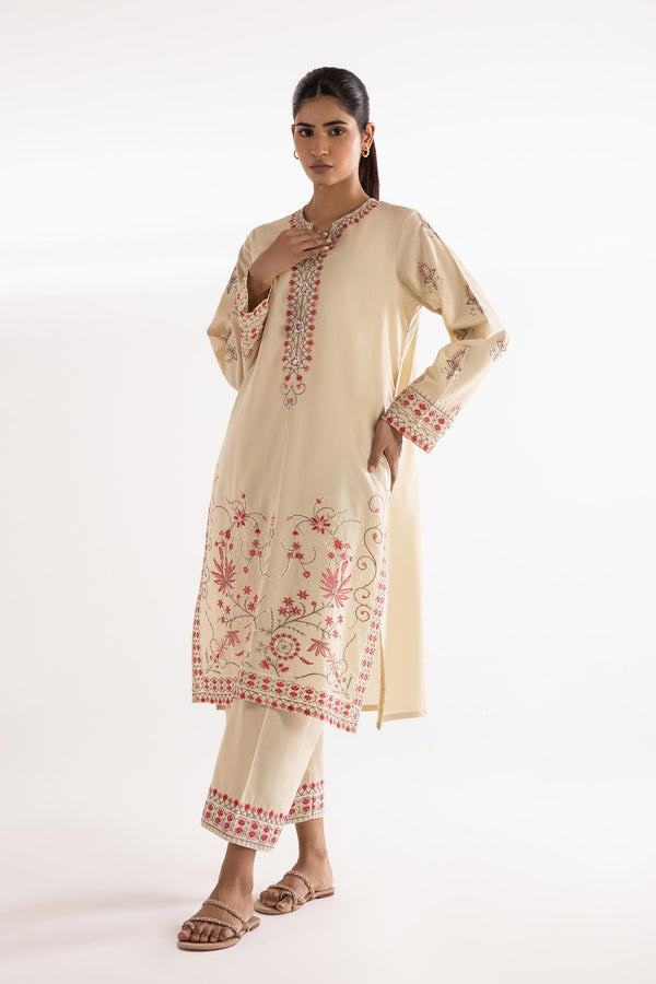 Stitched Lawn Embroidered Shirt + Culotte