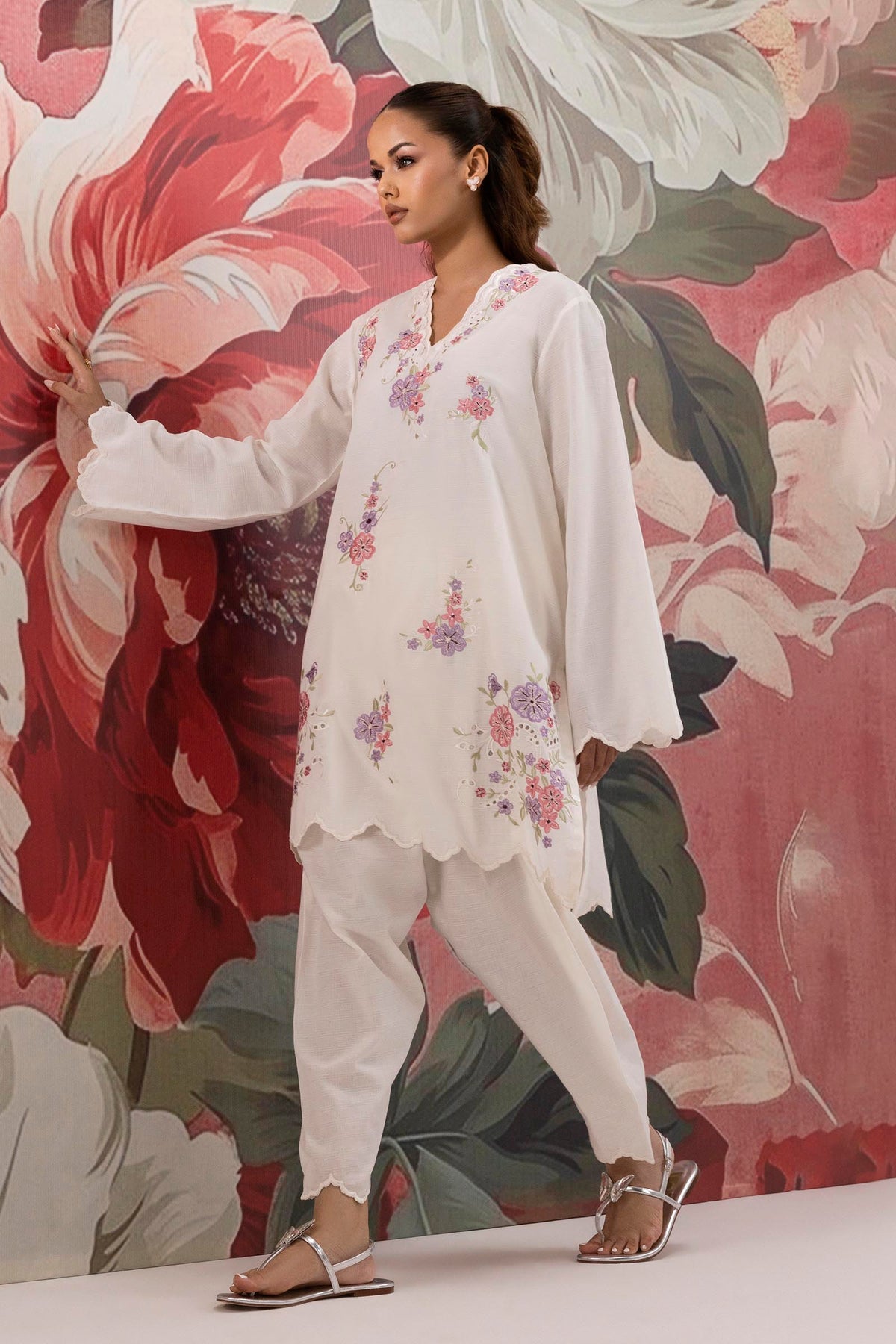 Stitched Cotton Embroidered Shirt + Shalwar