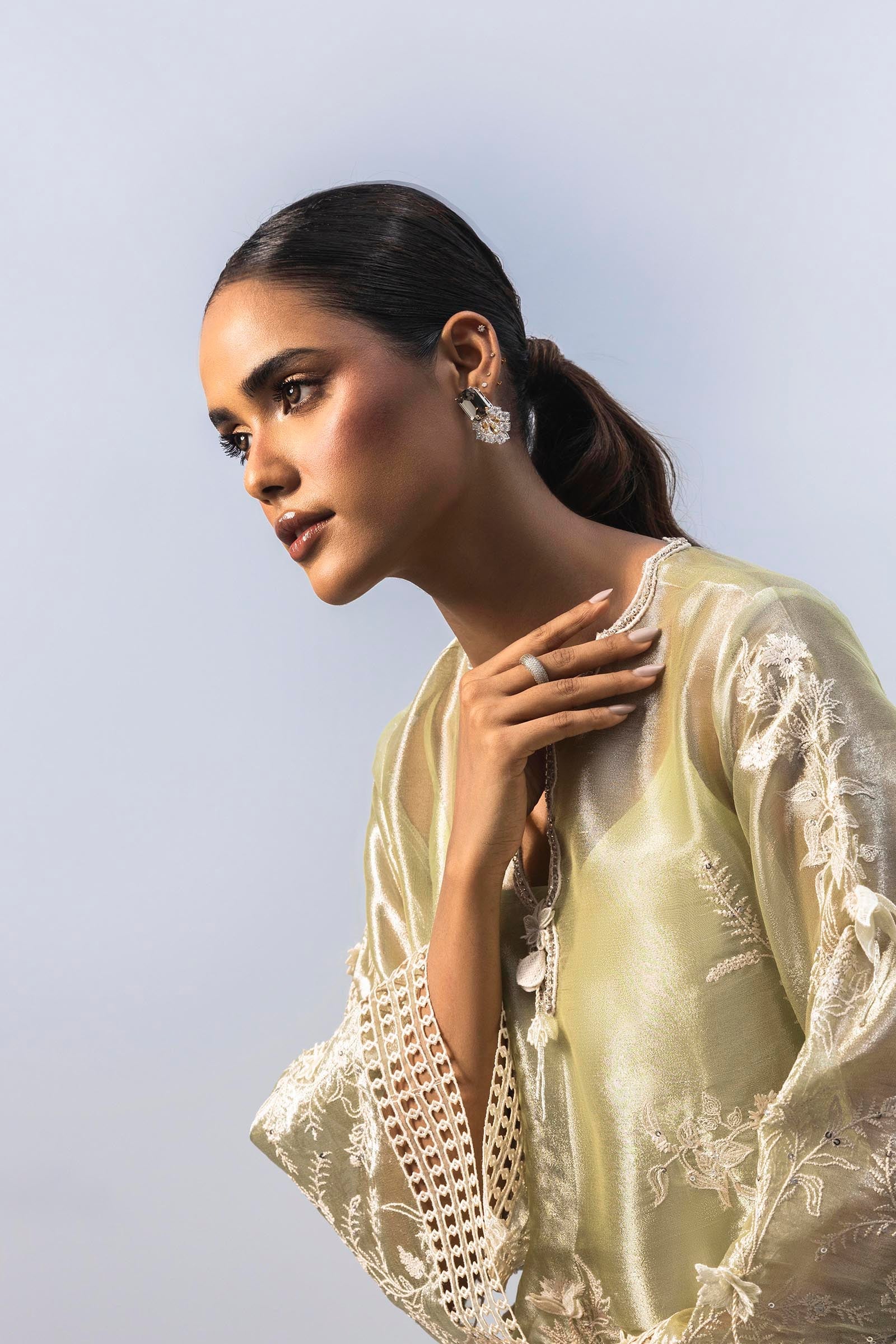 Stitched Luxury Embroidered Shirt + Bottom