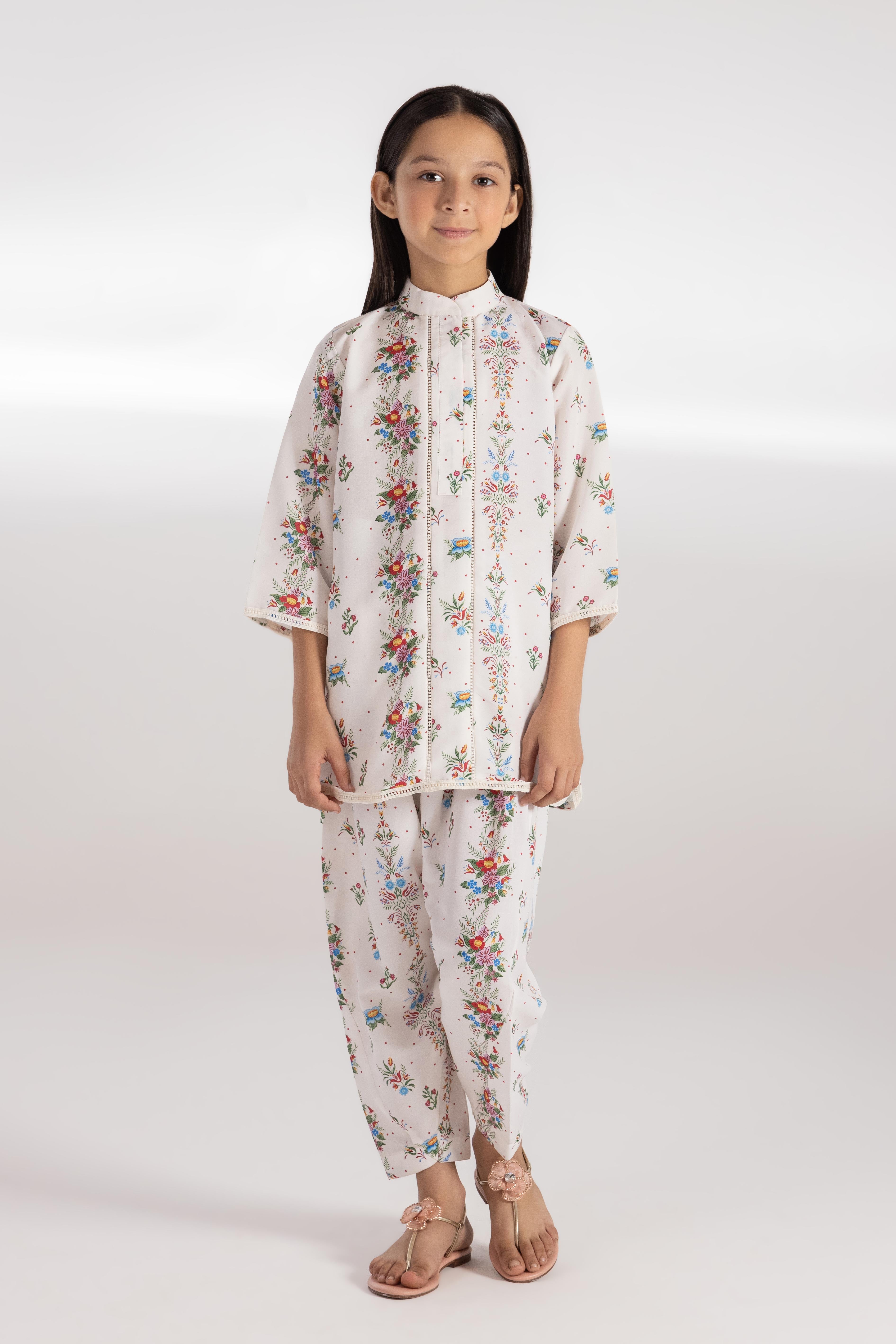 Stitched Kids Printed Cambric Set