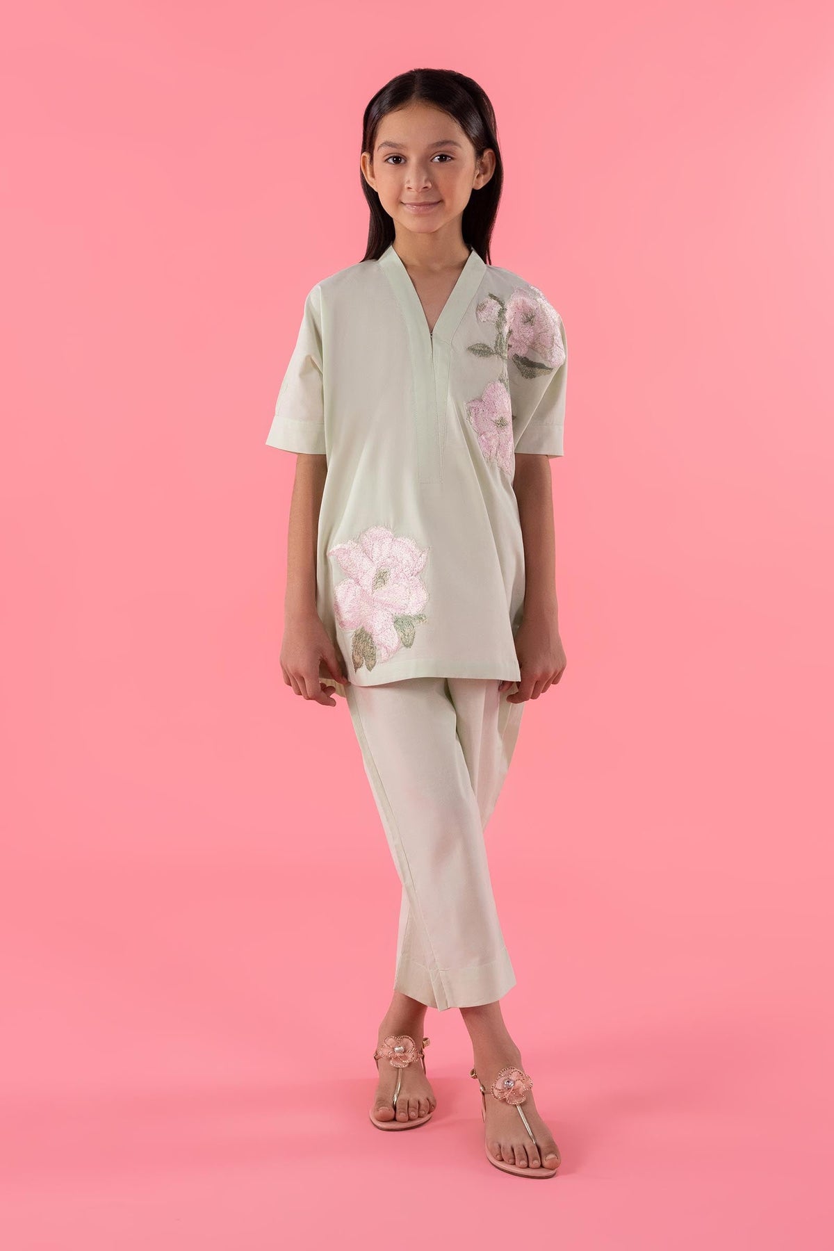 Stitched Kids Embroidered Lawn Set