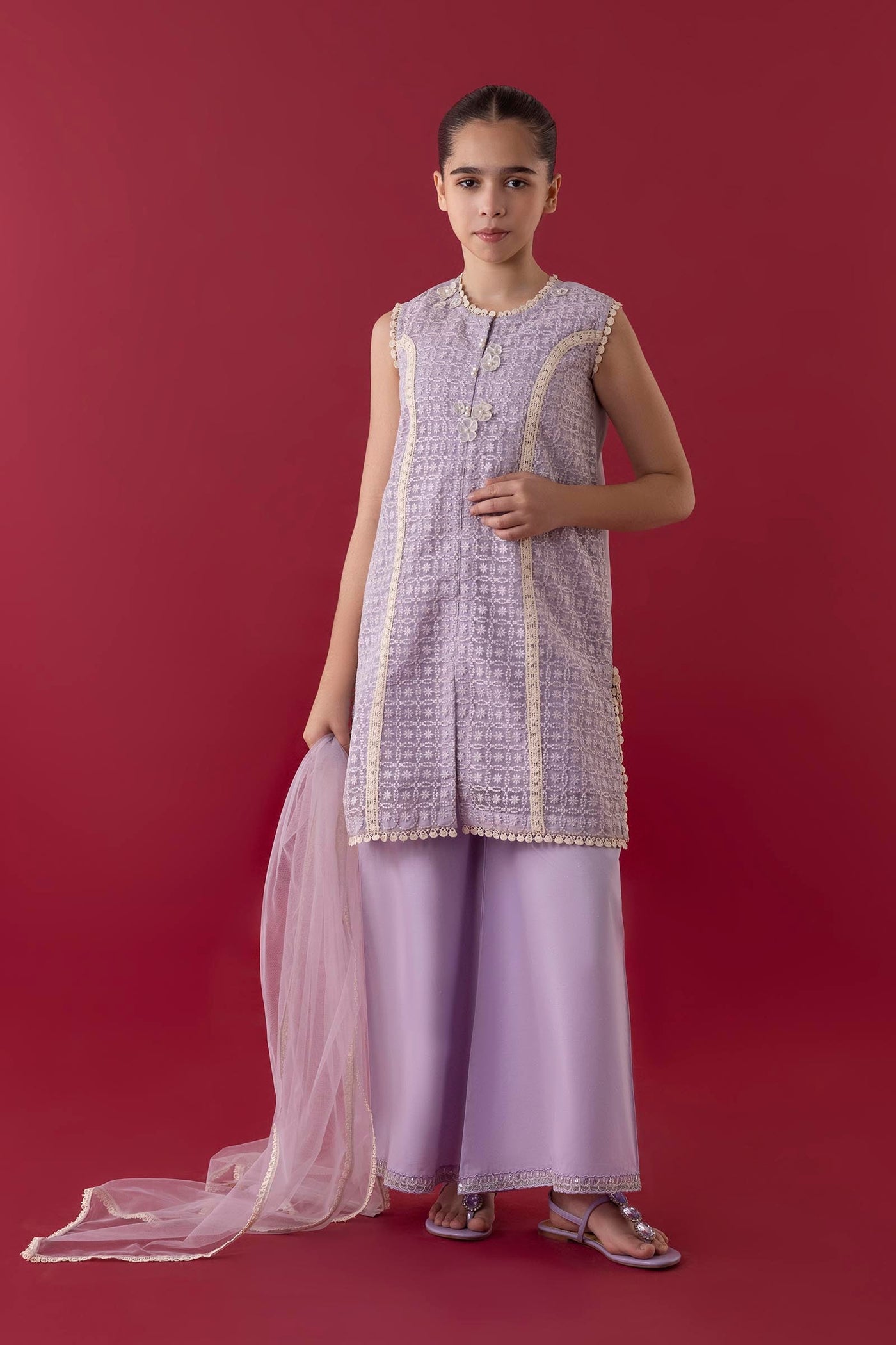 Stitched Embroidered Muzlin Lawn Suit