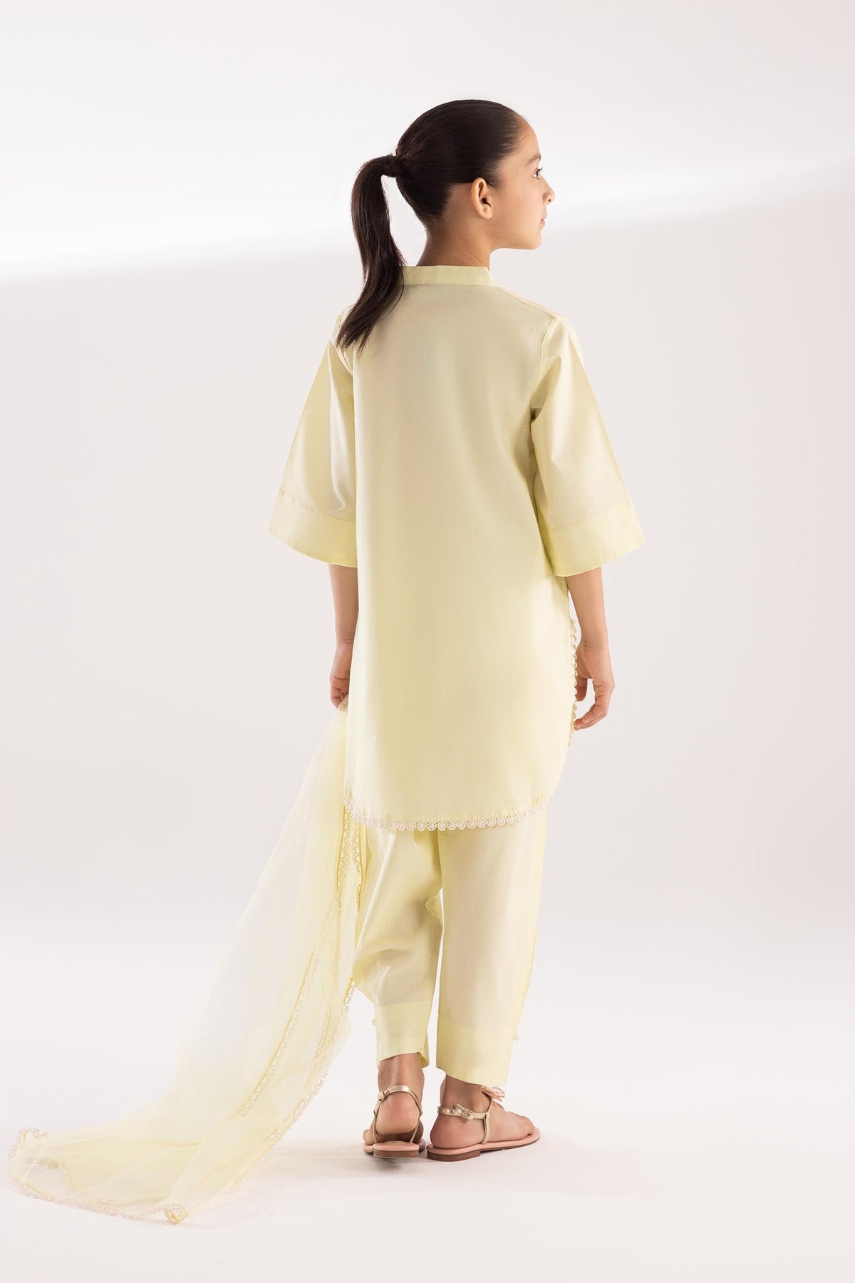 Stitched Kids Embroidered Shirt + Shalwar + Dupatta