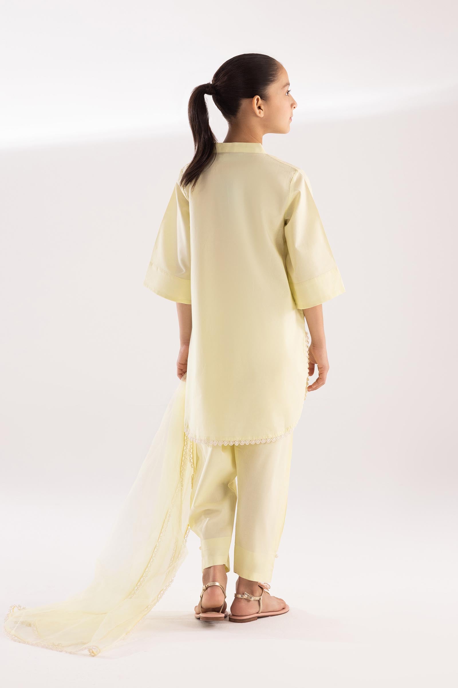 Stitched Kids Embroidered Shirt + Shalwar + Dupatta