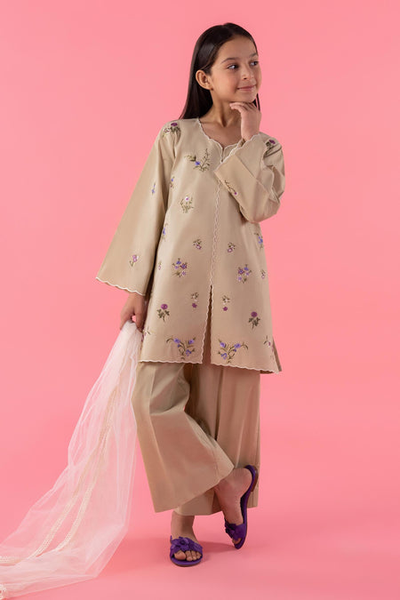 Stitched Kids Embroidered Lawn Suit