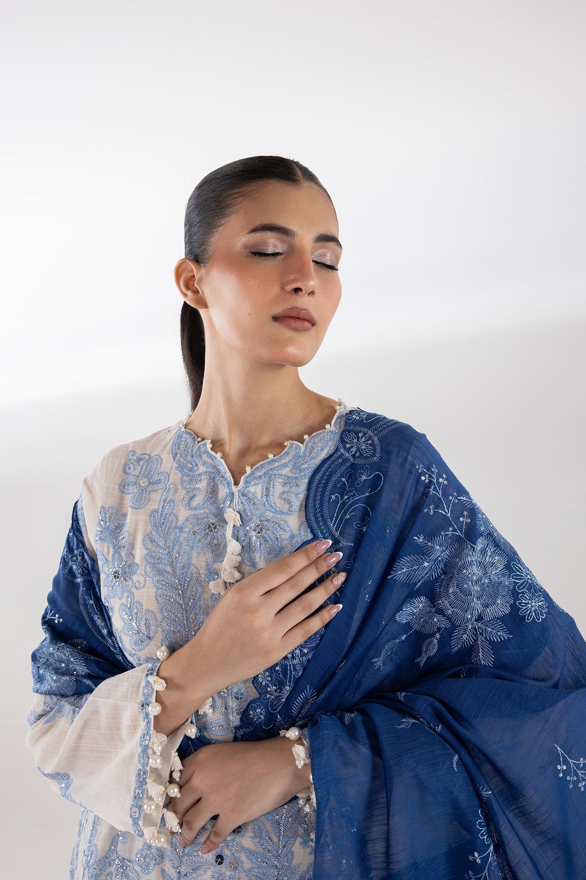 Stitched Embroidered Lawn Shirt+ Shalwar