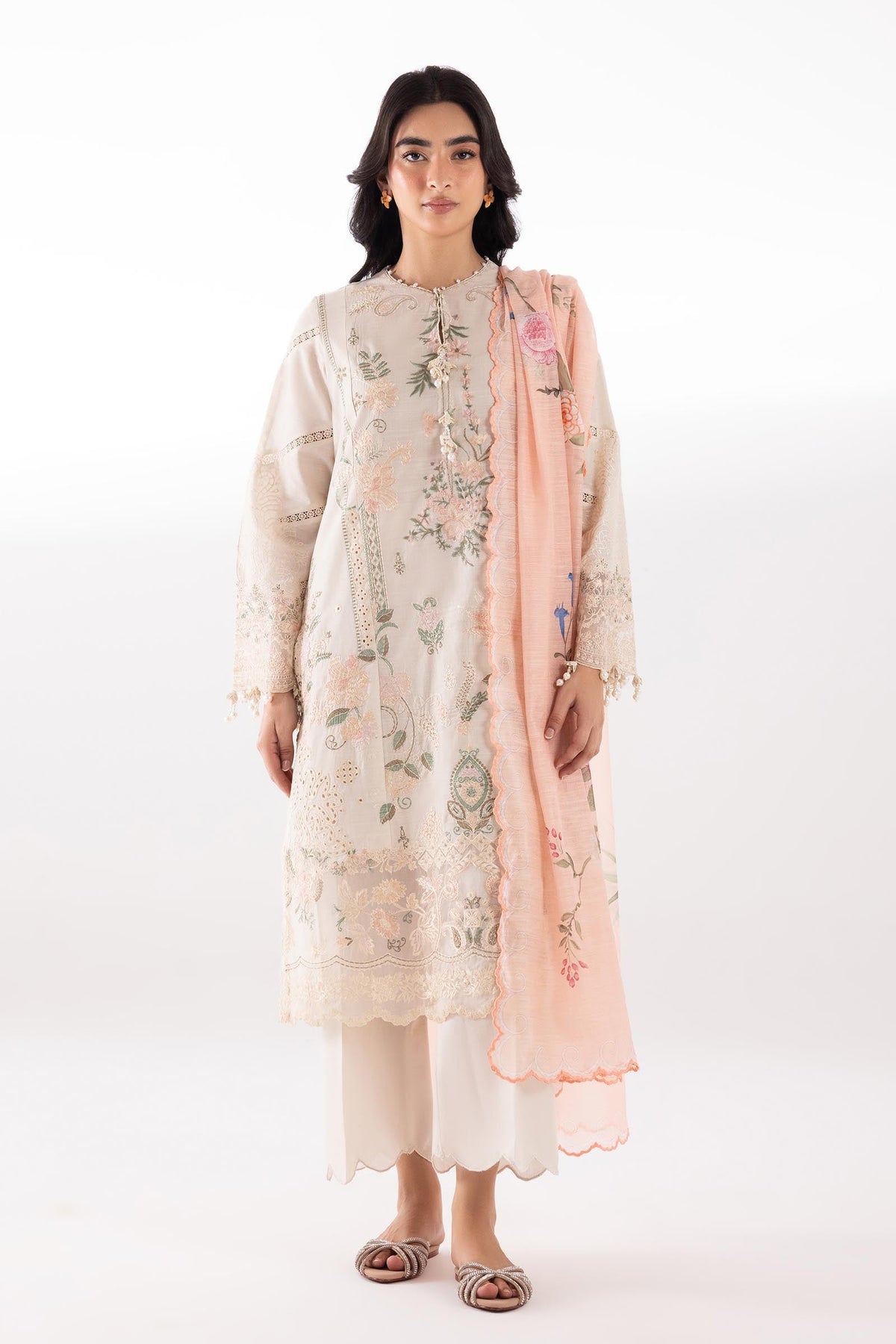 Stitched Luxury Lawn Suit