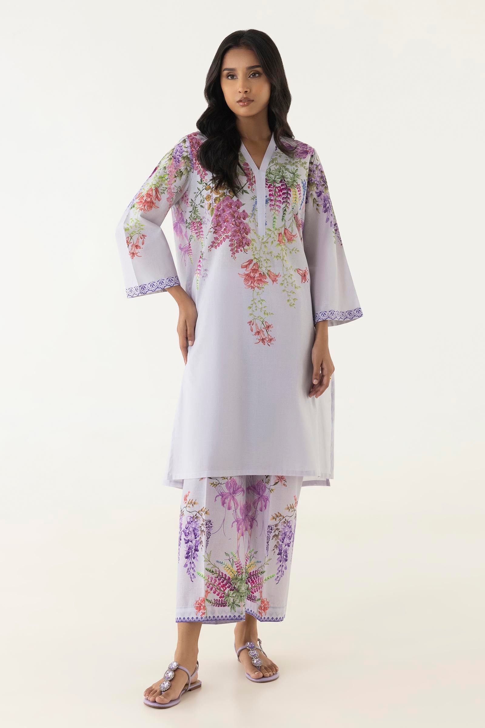 Stitched Printed Mahay Lawn Shirt + Bottom