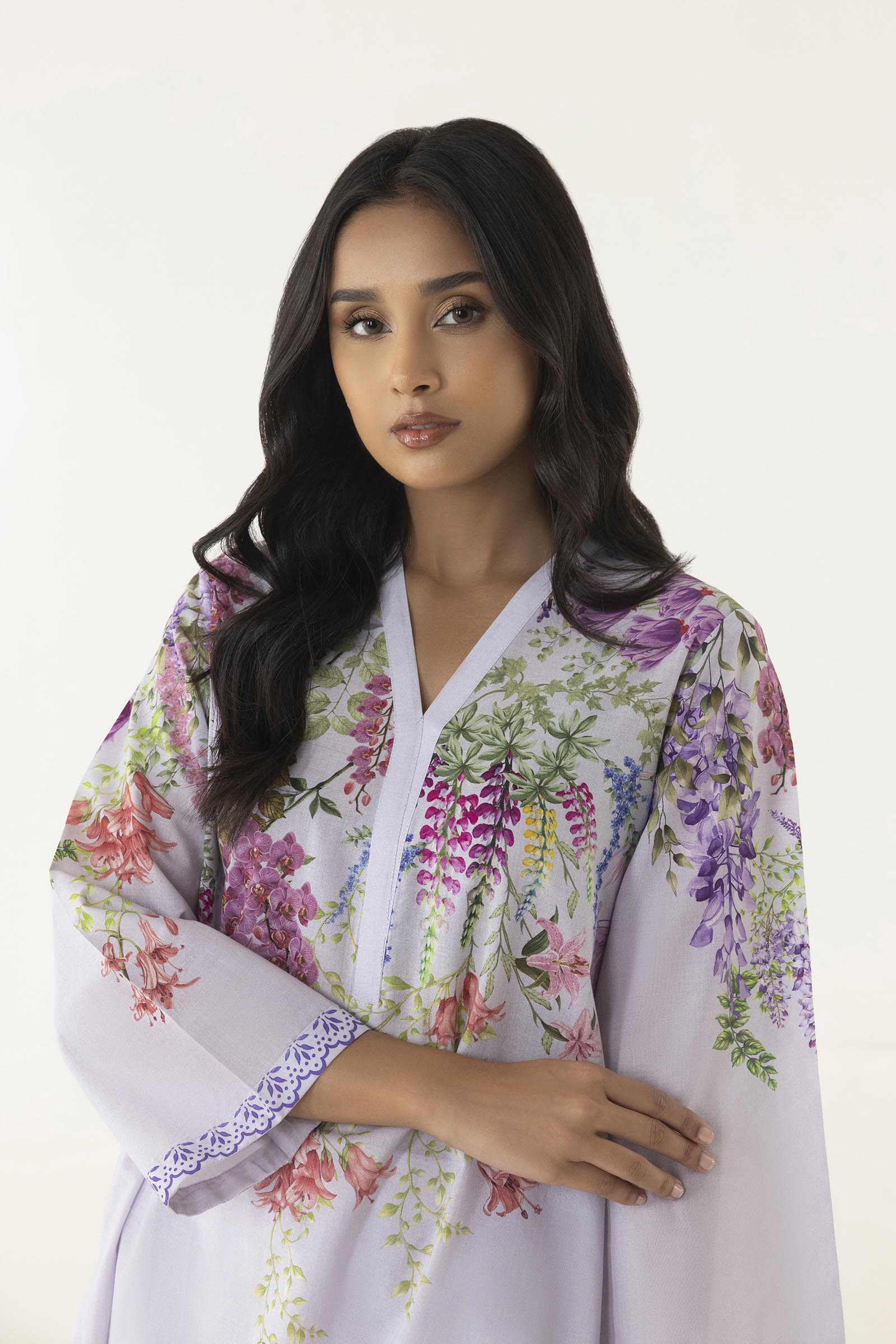 Stitched Printed Mahay Lawn Shirt + Bottom