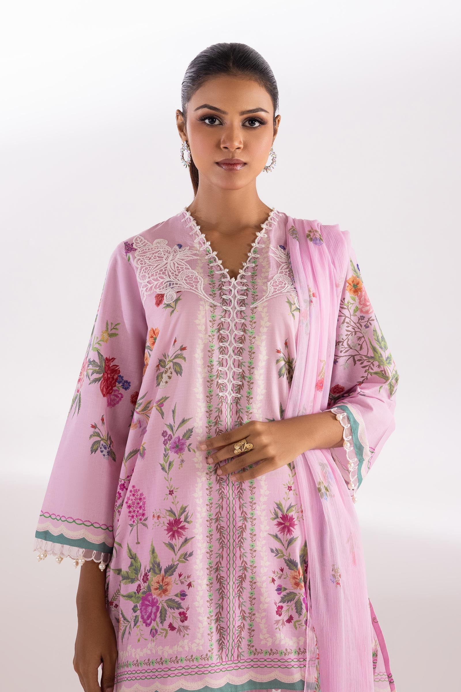 Stitched Muzlin Lawn Shirt+ Dupatta
