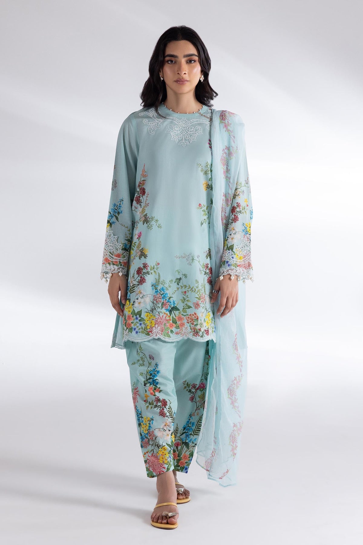 Stitched Muzlin Lawn Shirt+ Dupatta