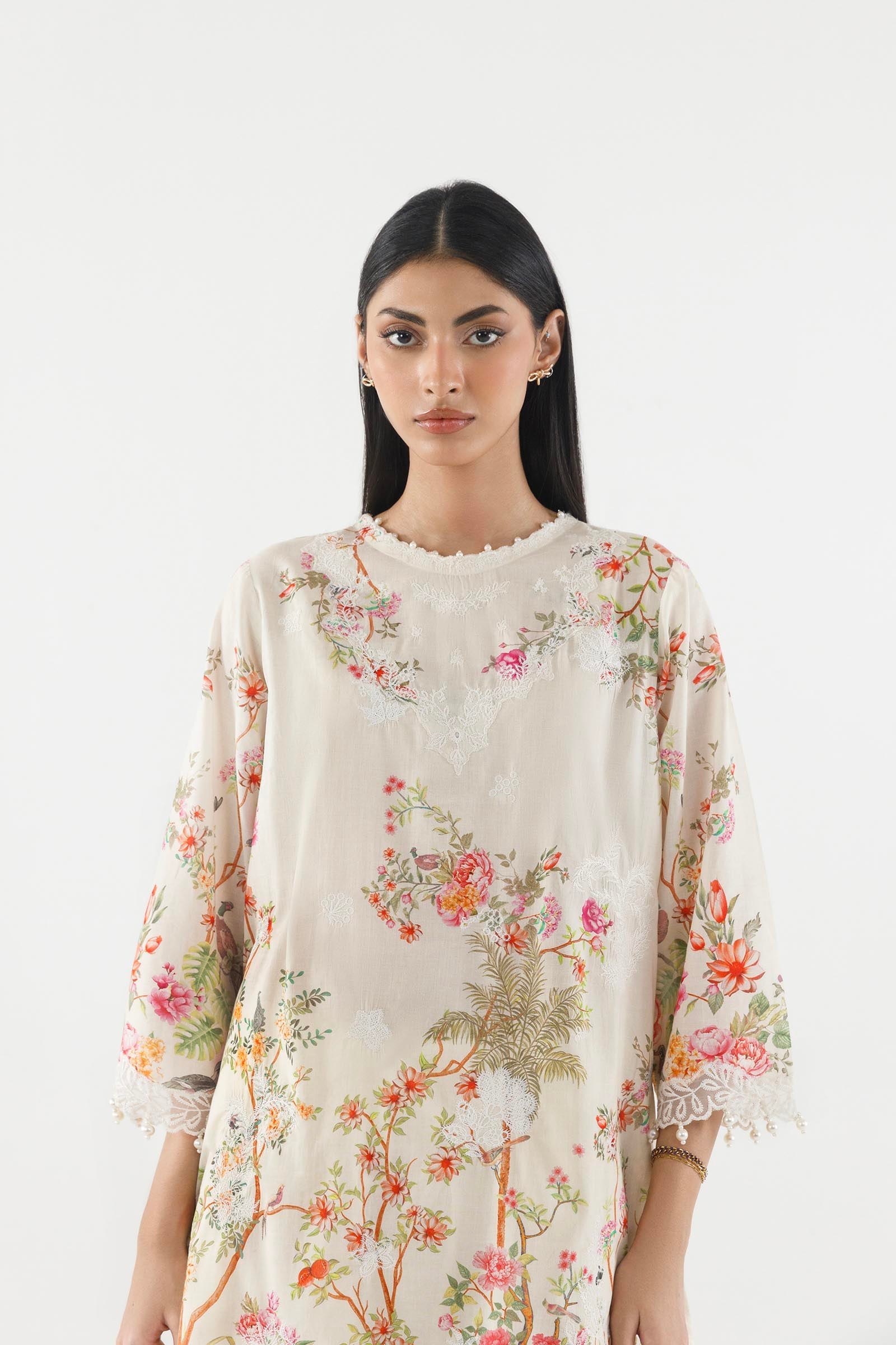 Stitched Printed Lawn Shirt+ Culotte