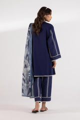 Stitched Embroidered Slub Lawn Set