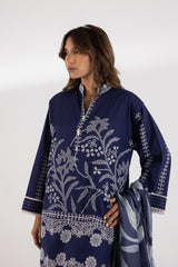 Stitched Embroidered Slub Lawn Set