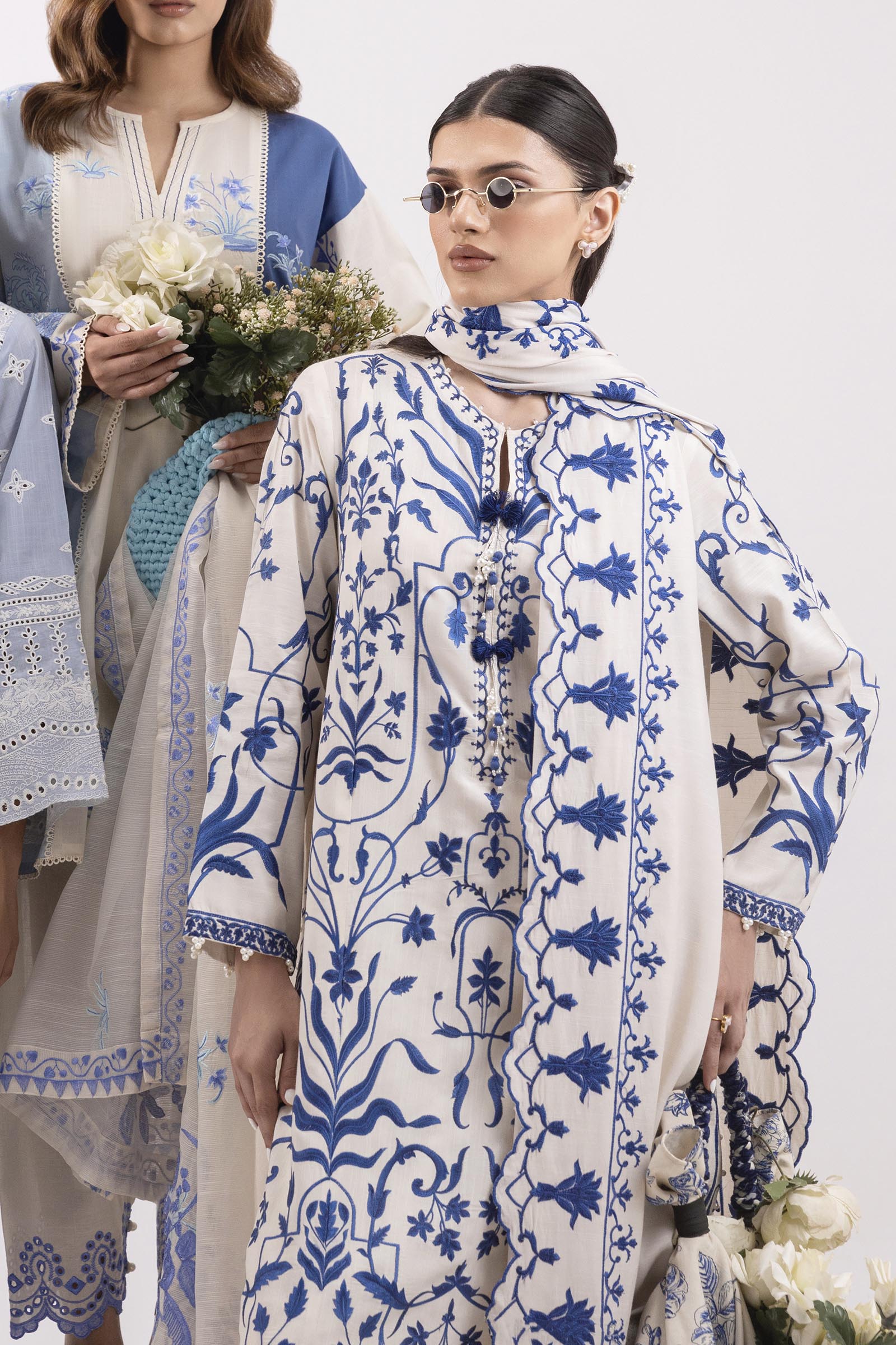 Stitched Embroidered Raw Silk Shirt