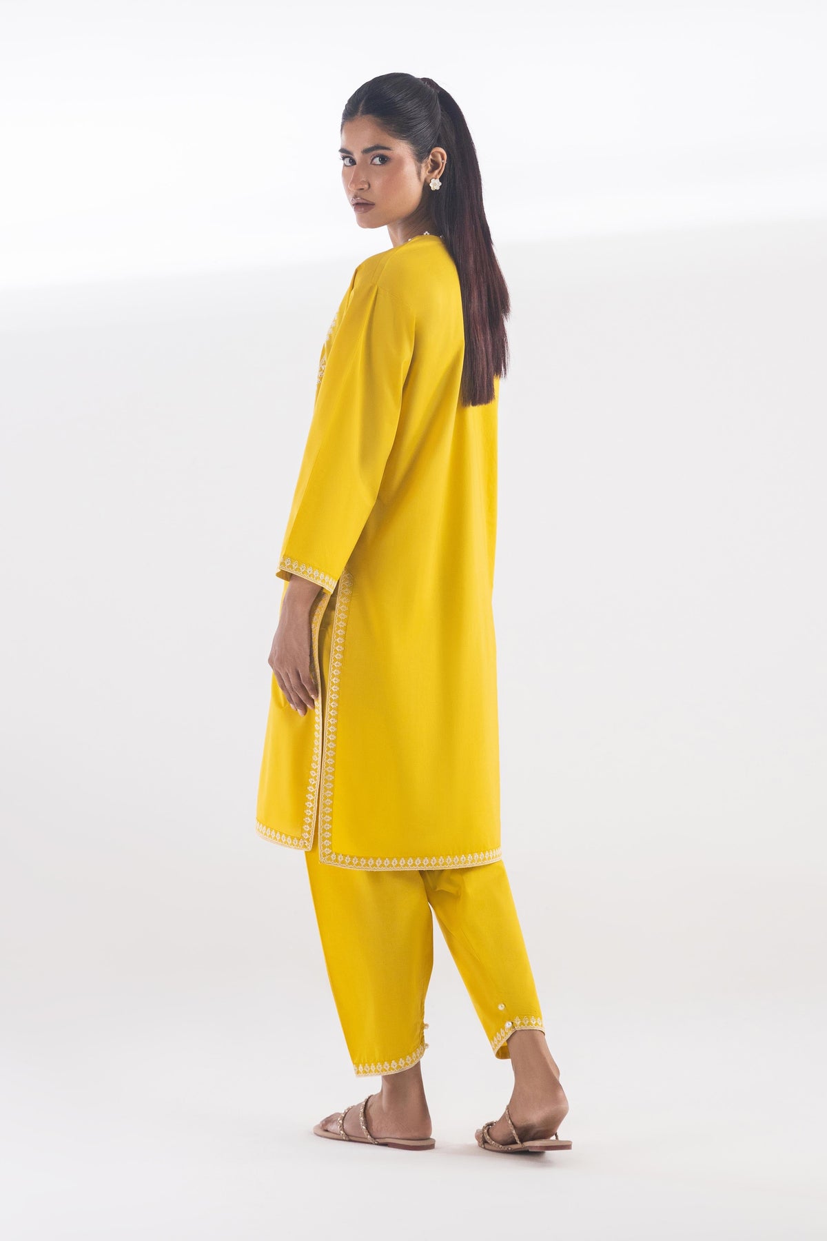 Stitched Embroidered Lawn Shalwar